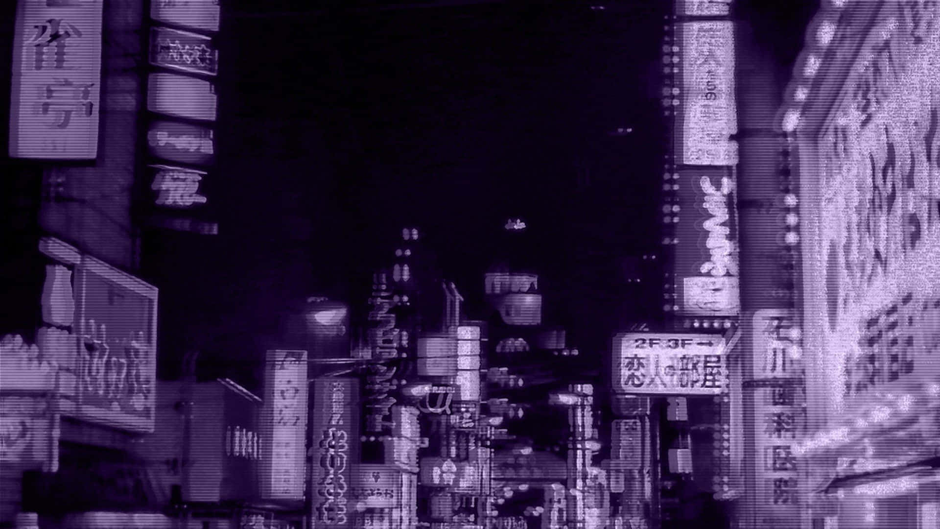 isang lungsod na may maraming neon signs sa background Wallpaper