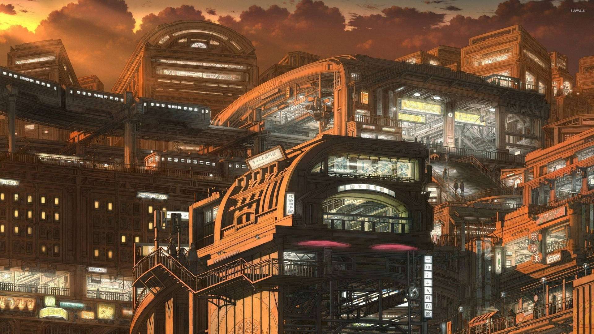 Isang Lungsod ng Kinabukasan – Maligayang Pagdating sa Anime City Wallpaper