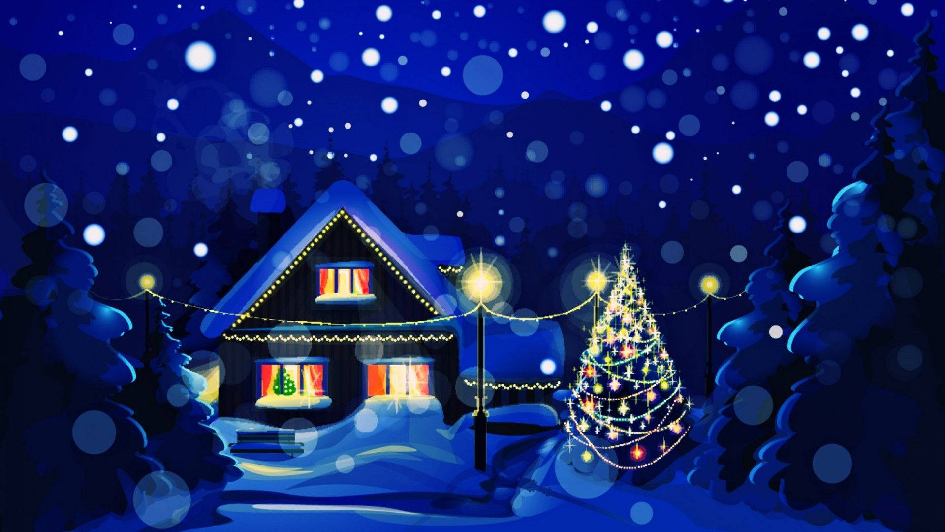 Isang maaliwalas na pagdiriwang ng Pasko sa isang winter wonderland Wallpaper