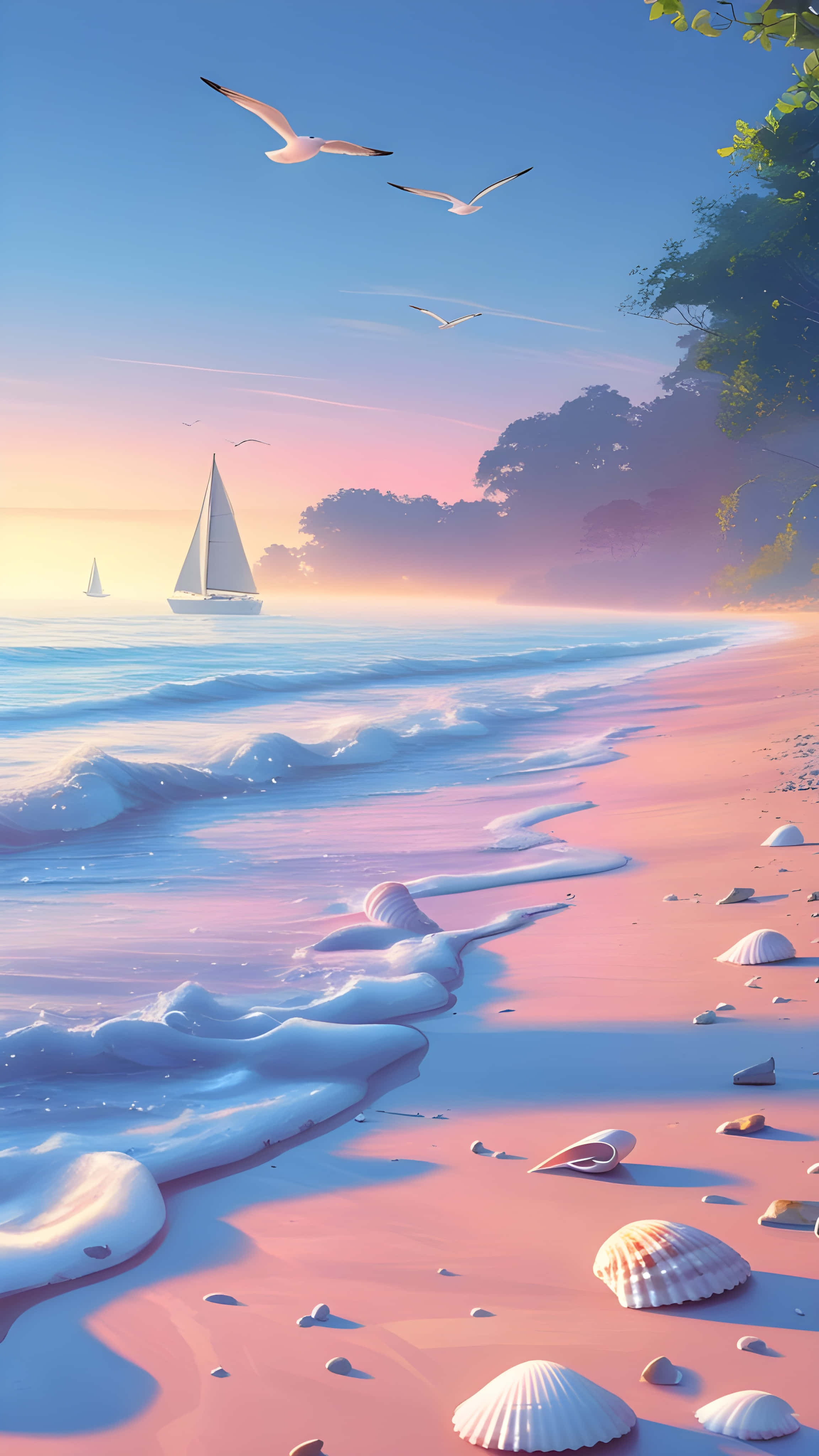 Isang magandang sining ng dalampasigan Wallpaper