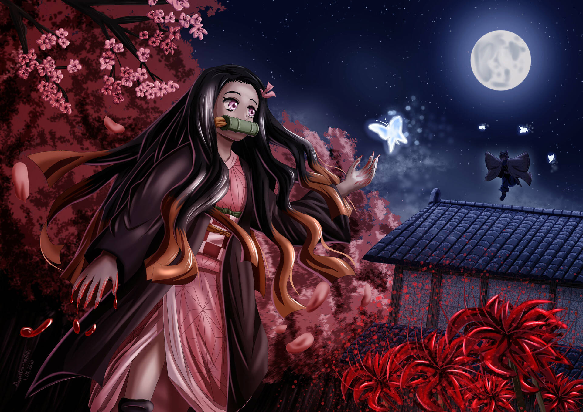 Isang Magandang Larawan ni Nezuko mula sa Demon Slayer sa 4K Wallpaper