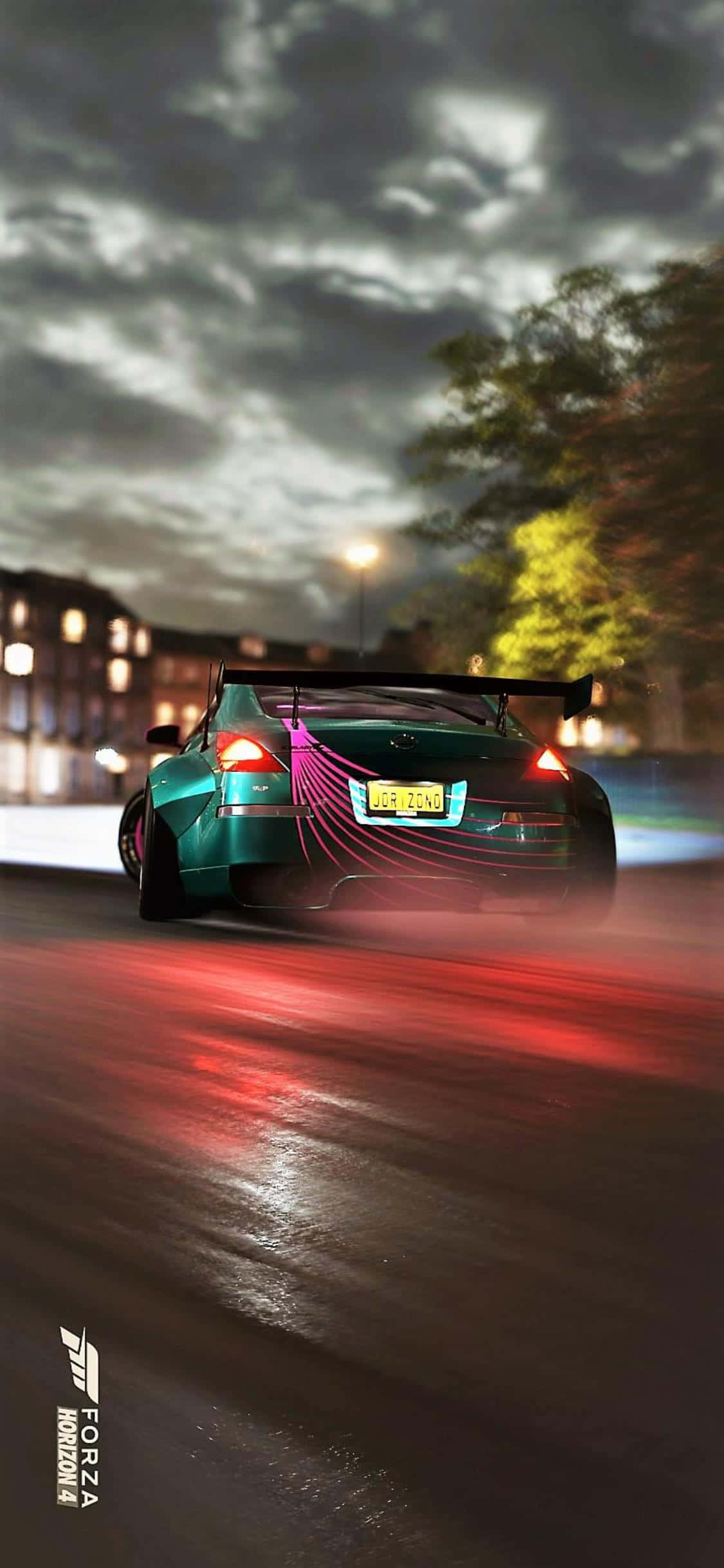 Isang magagandang tanawin ng masiglang Ignition Festival sa panahon ng isang karera sa bagong Forza Horizon 4 na larong. Wallpaper