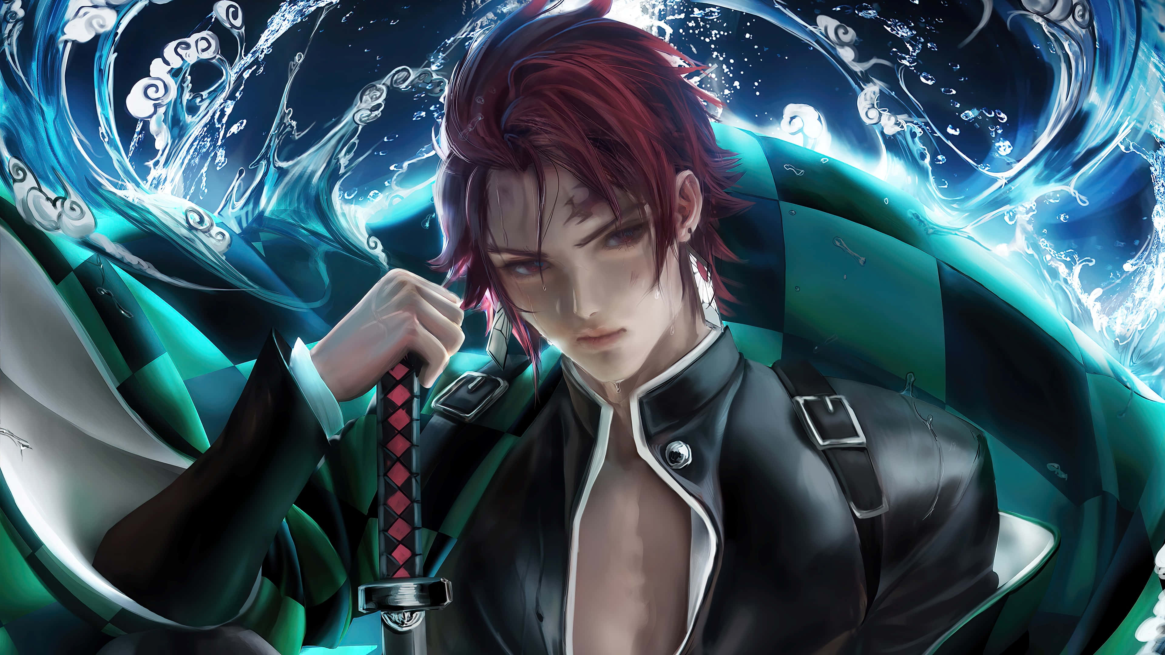 Isang makabayaning kuha mula sa sikat na seryeng anime na Demon Slayer Wallpaper