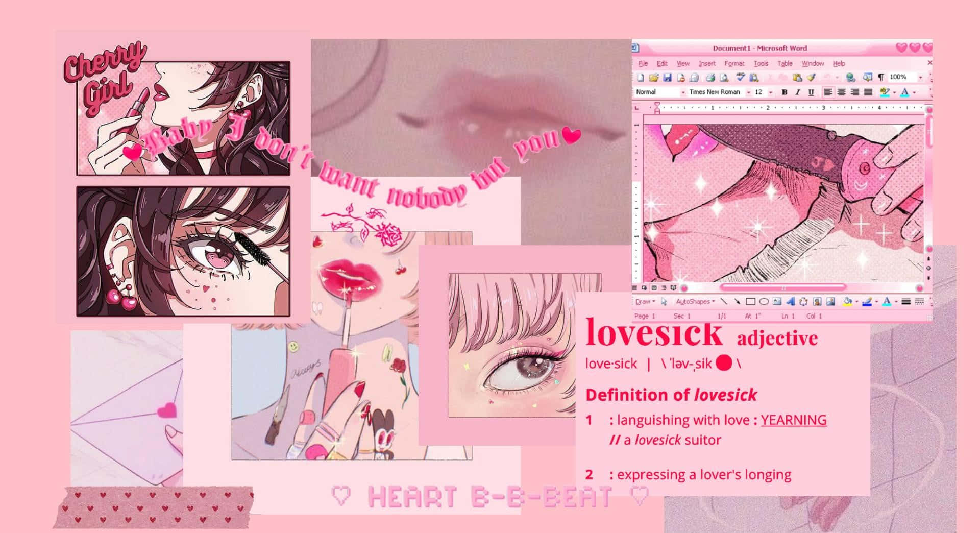 Isang makulay na pink na aesthetic na ilustrasyon, perpekto para sa lahat ng iyong pangangailangan sa anime. Wallpaper