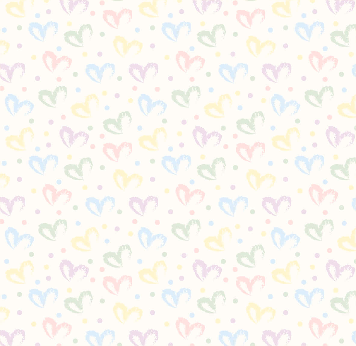 isang makulay na pattern na may mga puso sa puting background Wallpaper