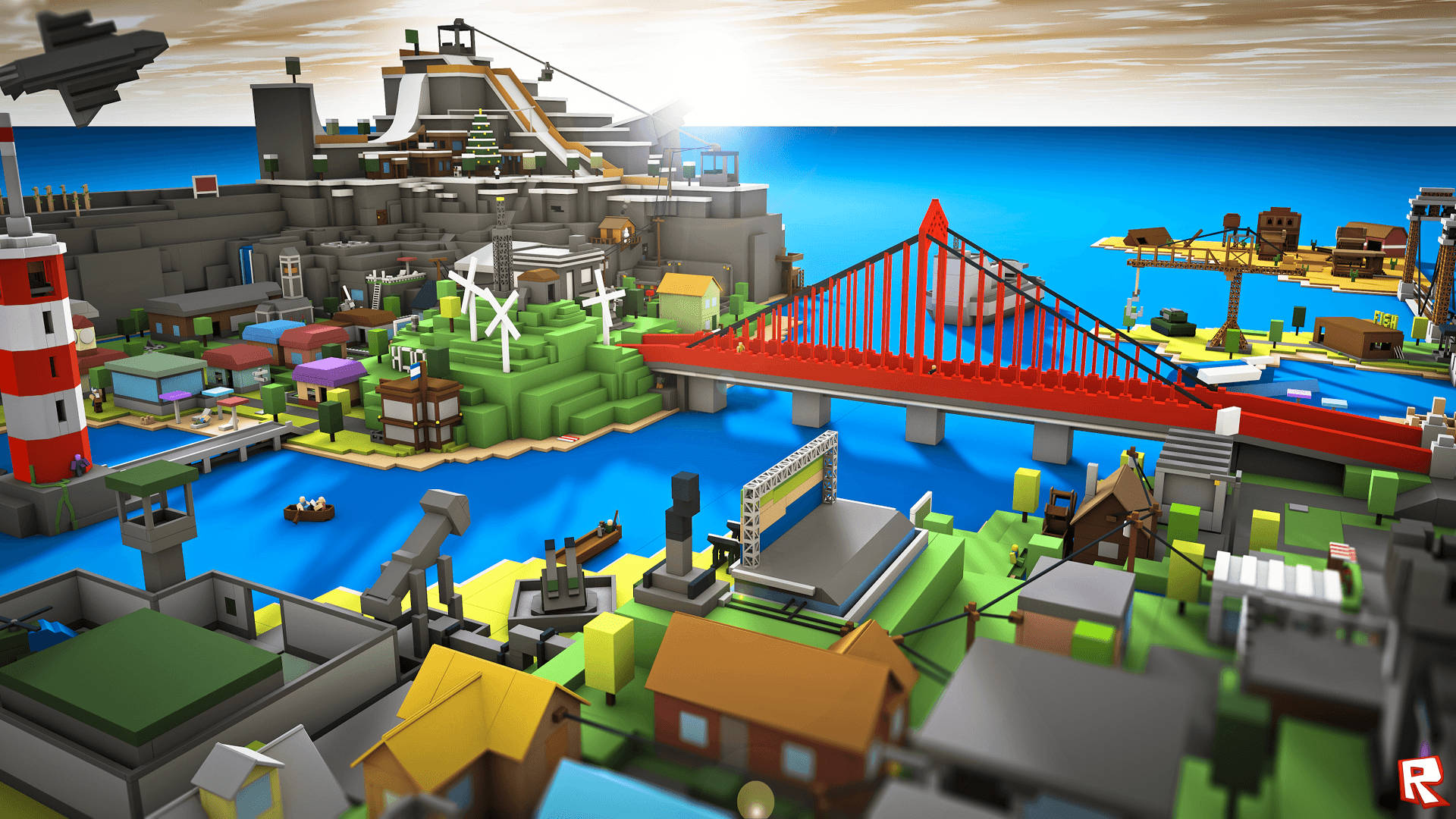 Isang Malaking Bayan ng Roblox Wallpaper