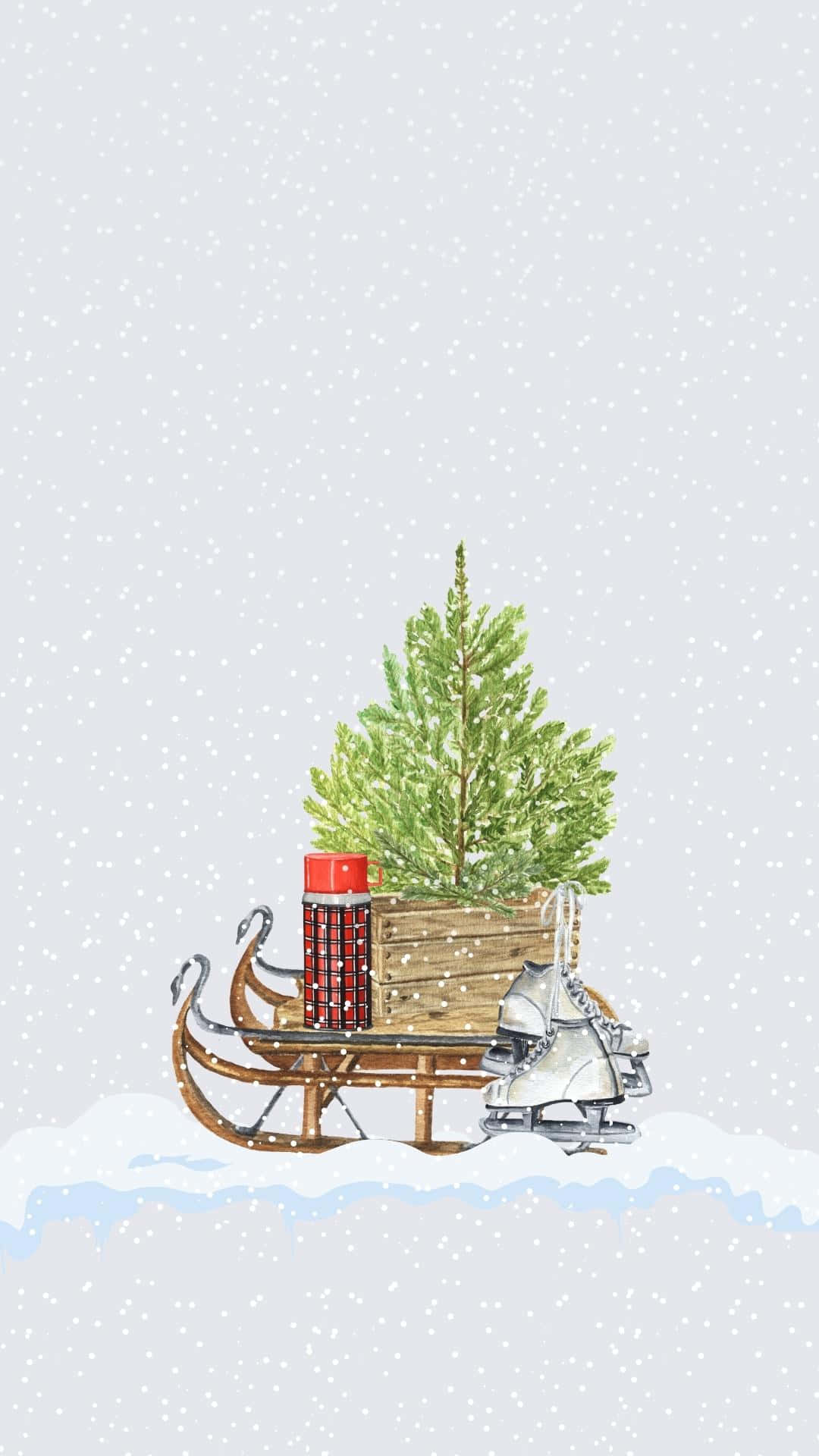 Isang maligayang background ng Pasko na may mga bituin, candy canes at holly Wallpaper