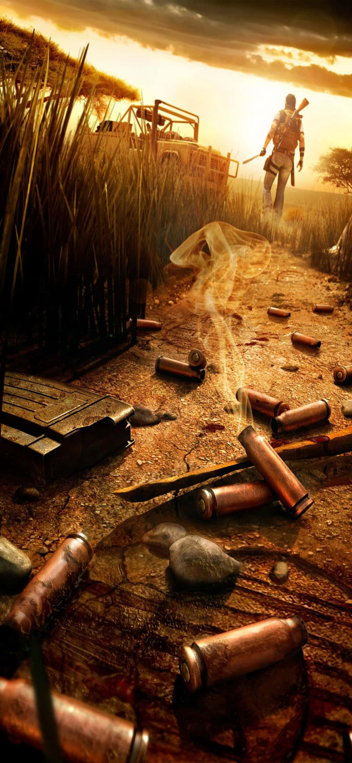 Isang mas malapit na pagtingin sa mundo ng Far Cry 3 na itinatampok sa iPhone X Wallpaper