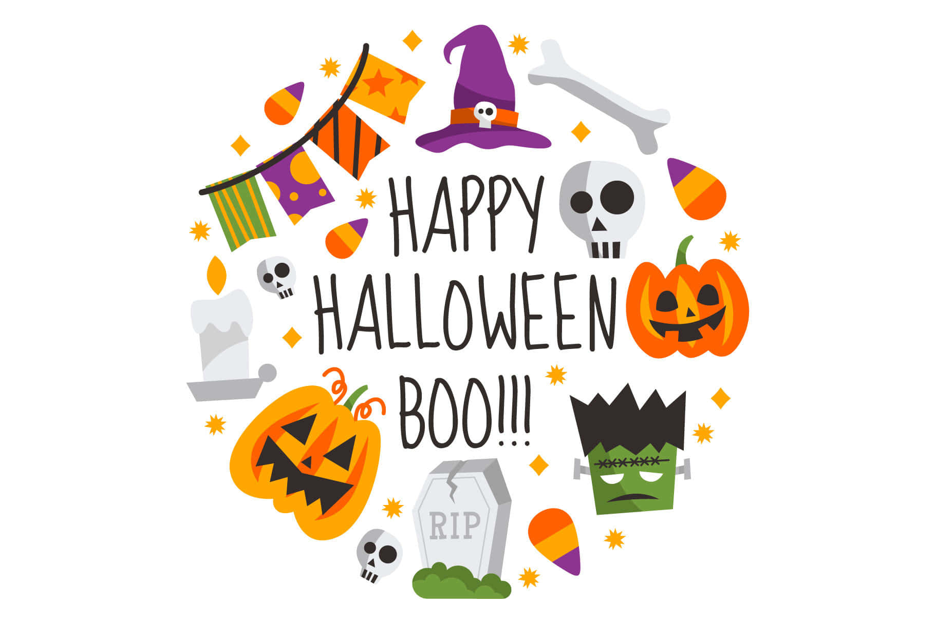 Isang masayang Gabi ng Halloween na Cartoon! Wallpaper