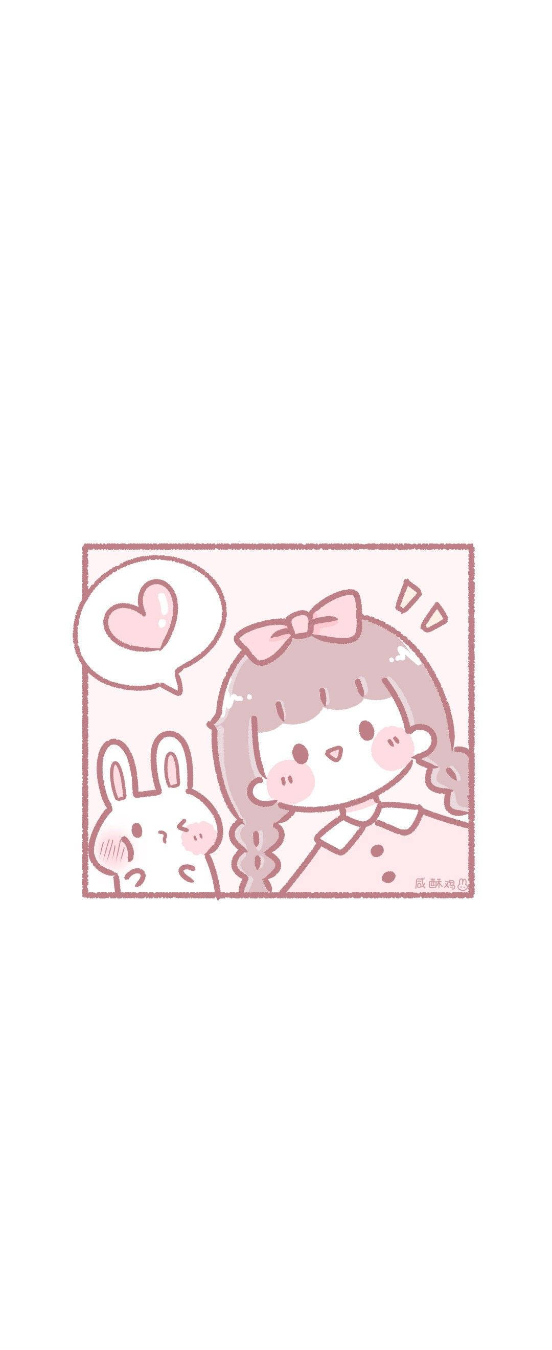 Isang masayang oso na may cute kawaii aesthetic Wallpaper