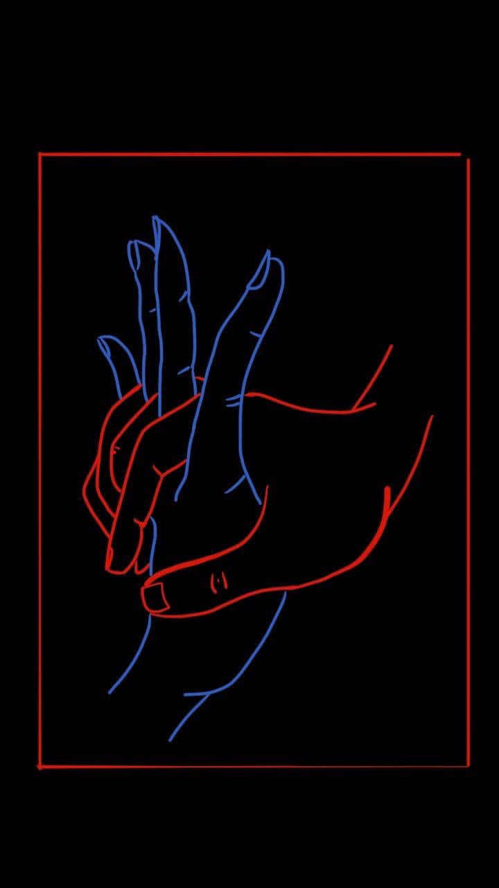 Isang matapang na itim na aesthetic na wallpaper na may larawan at sulat-kamay na teksto. Wallpaper