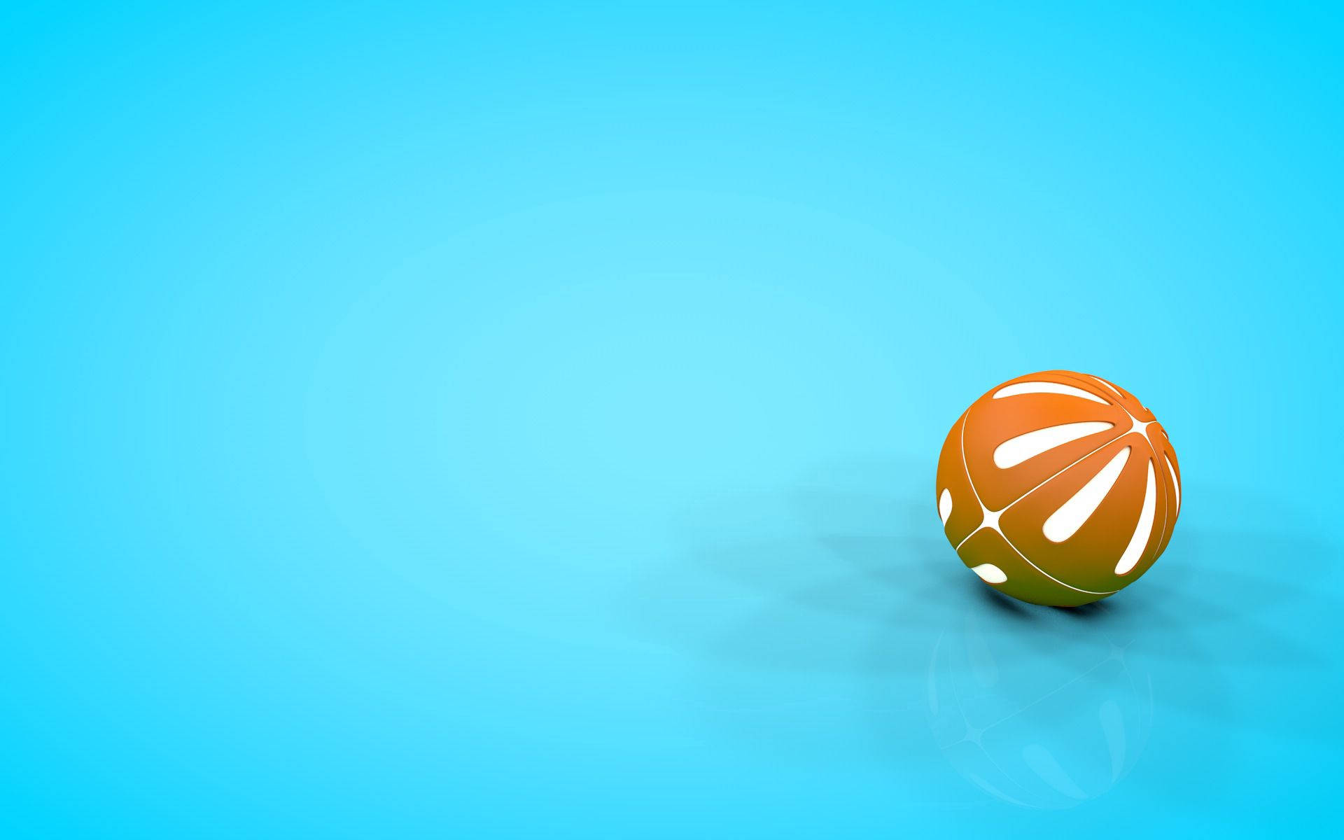 Isang matingkad na orange na beach ball na lumulutang laban sa isang malinis na asul na langit Wallpaper