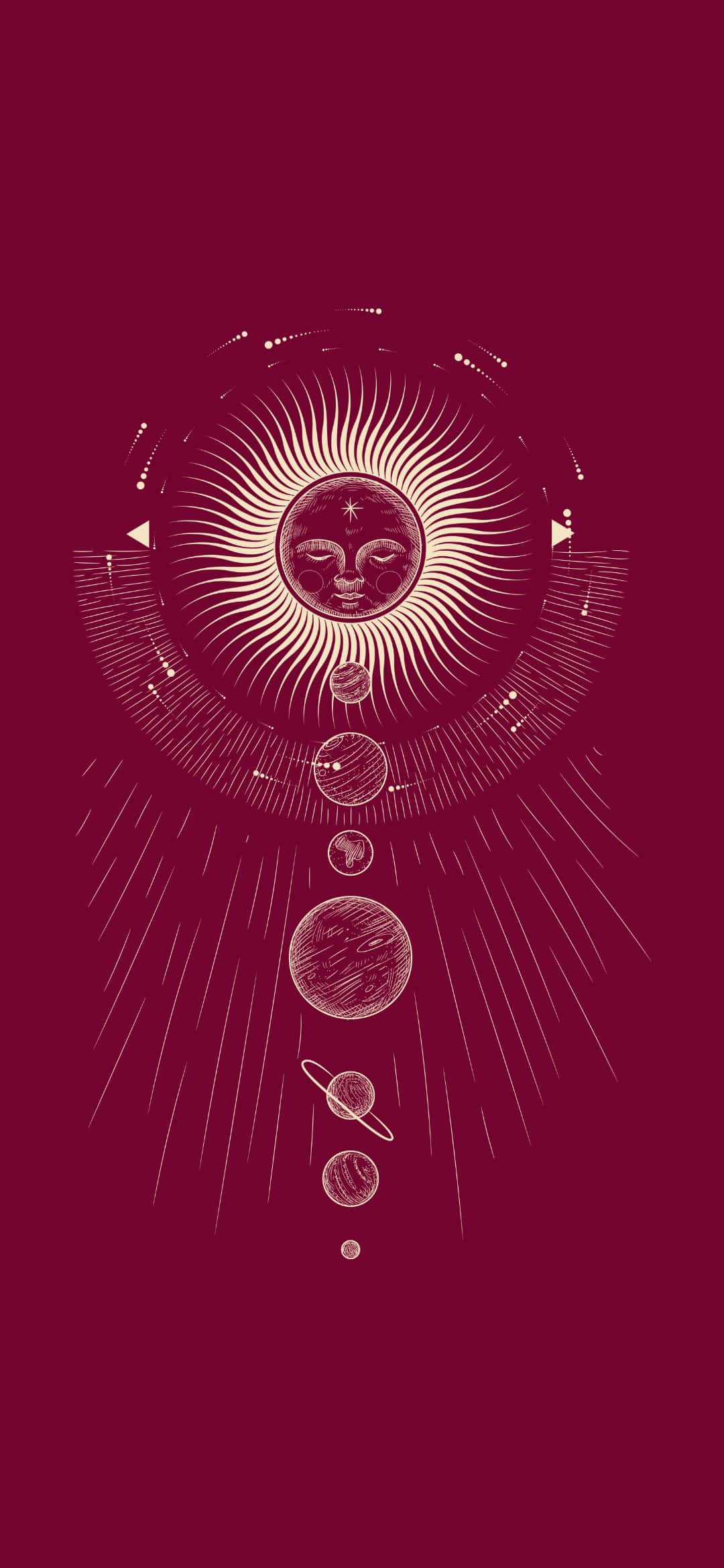 Isang maulap na kalangitan na nakikita sa mga dahon ng isang puno Wallpaper