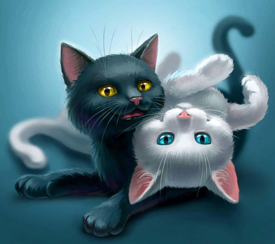Isang Mausis na Anime na Pusa Wallpaper