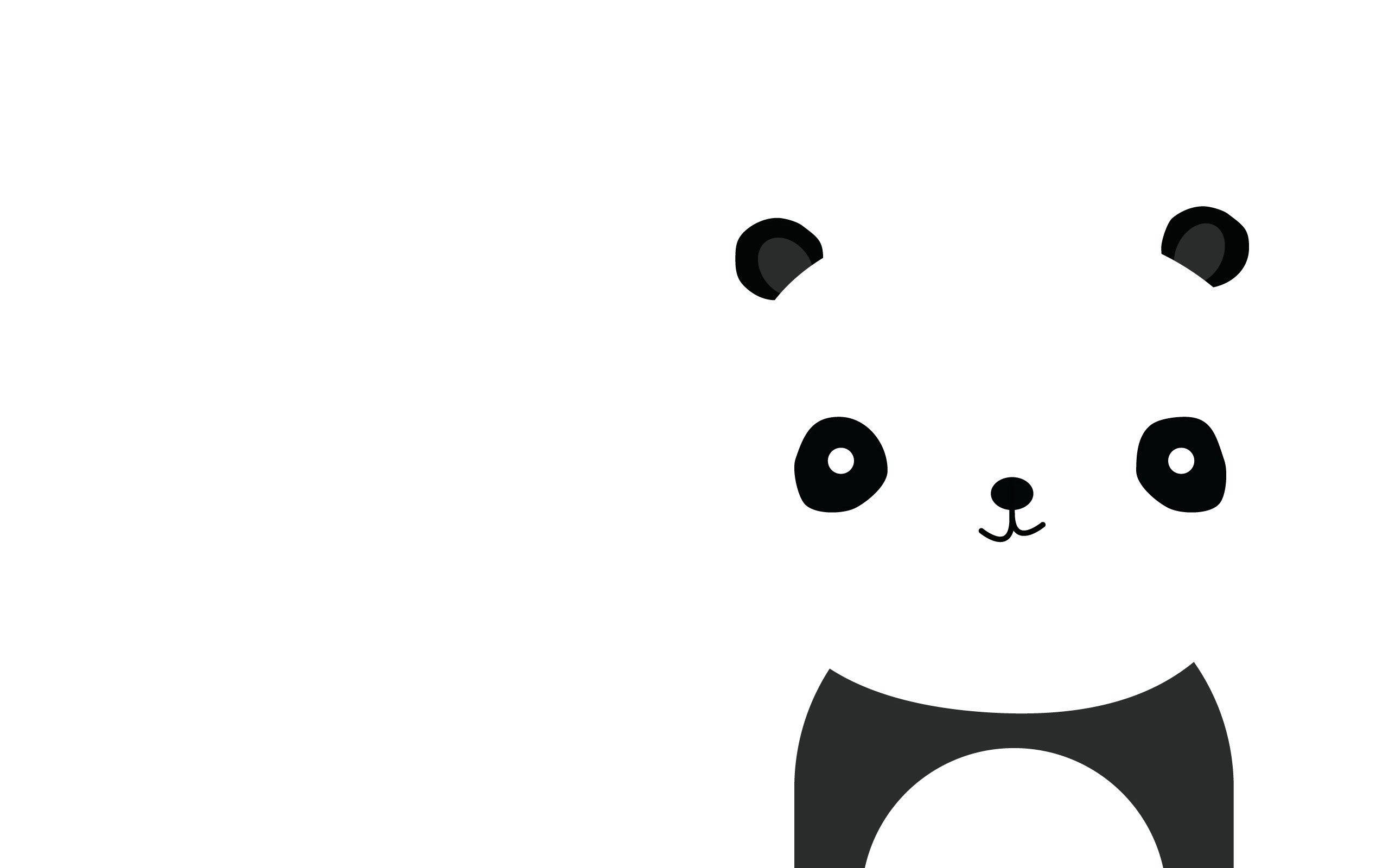Isang Minimal na Itim at Puti na Panda Wallpaper
