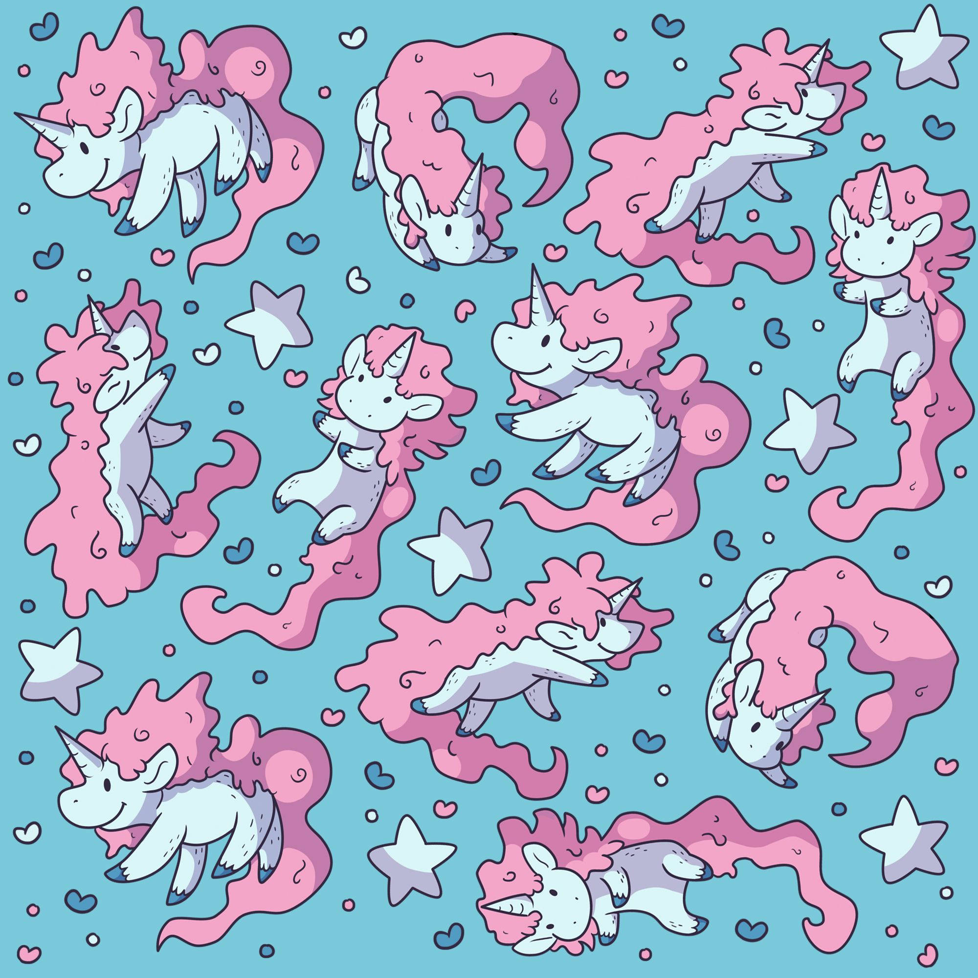 Isang Mitolohiyang Bahagharing Unicorn sa Gitna ng Isang Panaginip na Background Wallpaper