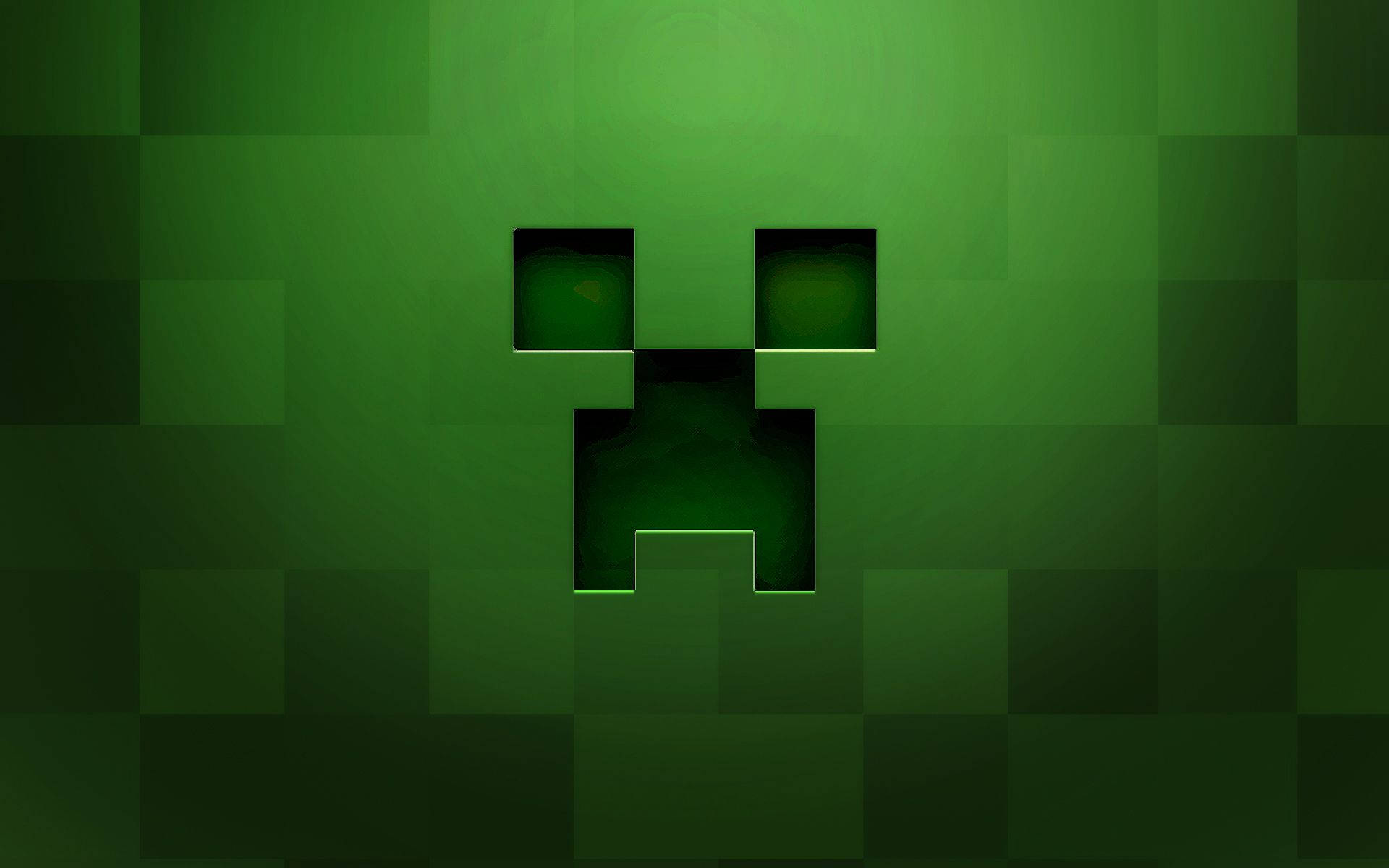 Isang Mukha ng Green Creeper sa Minecraft Wallpaper