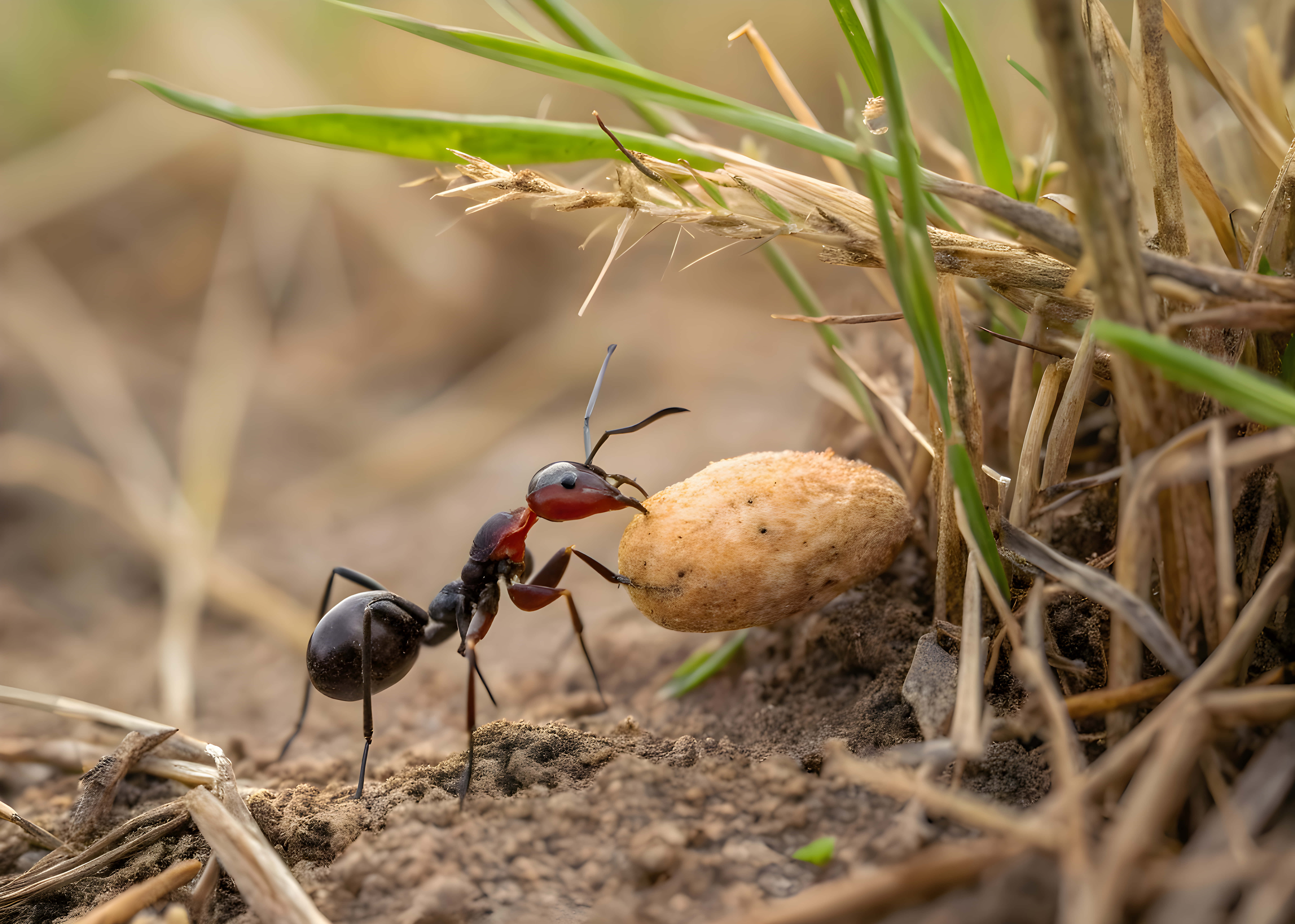 Isang munting langgam ay nakakita ng kanyang pagkain Wallpaper