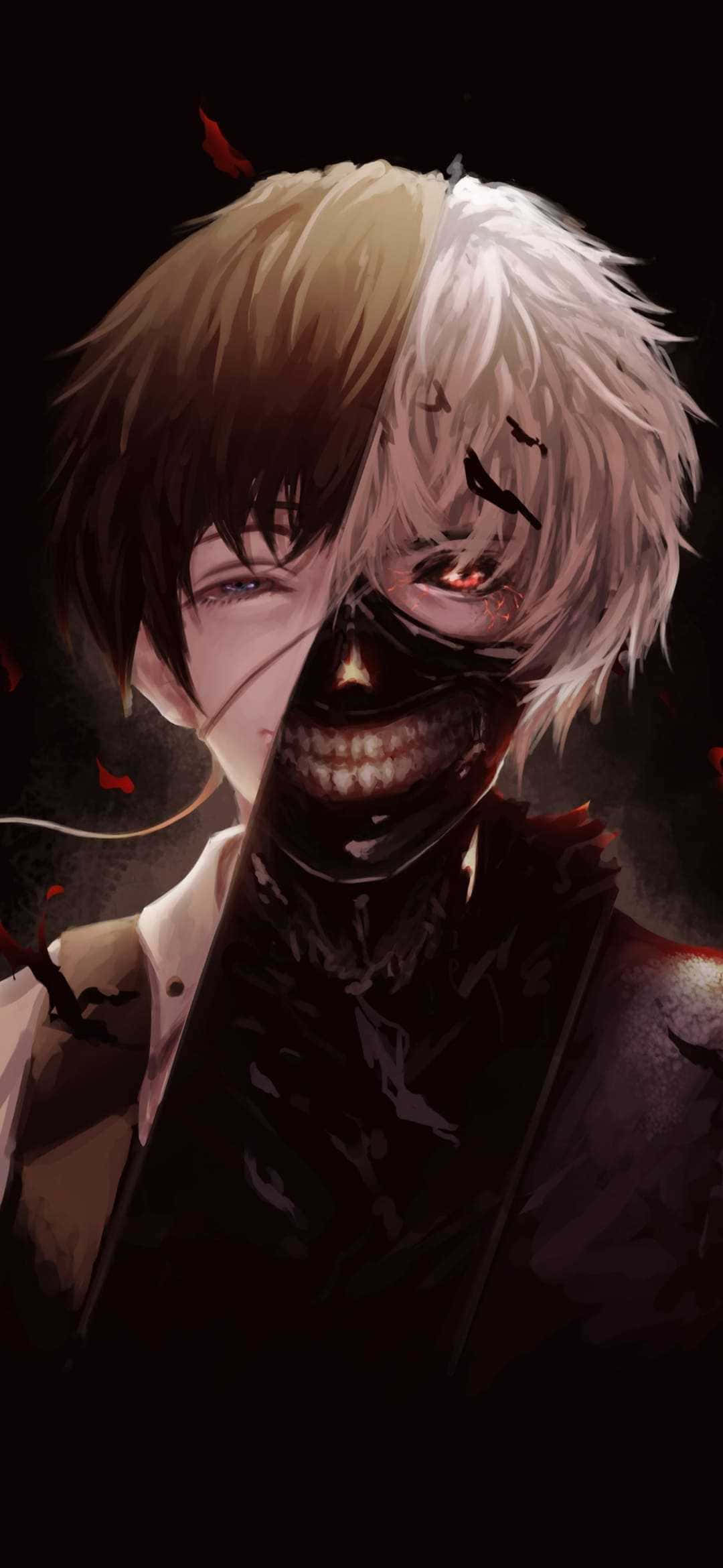 Isang nag-iisang Ken Kaneki na nakatayo sa gitna ng kadiliman Wallpaper