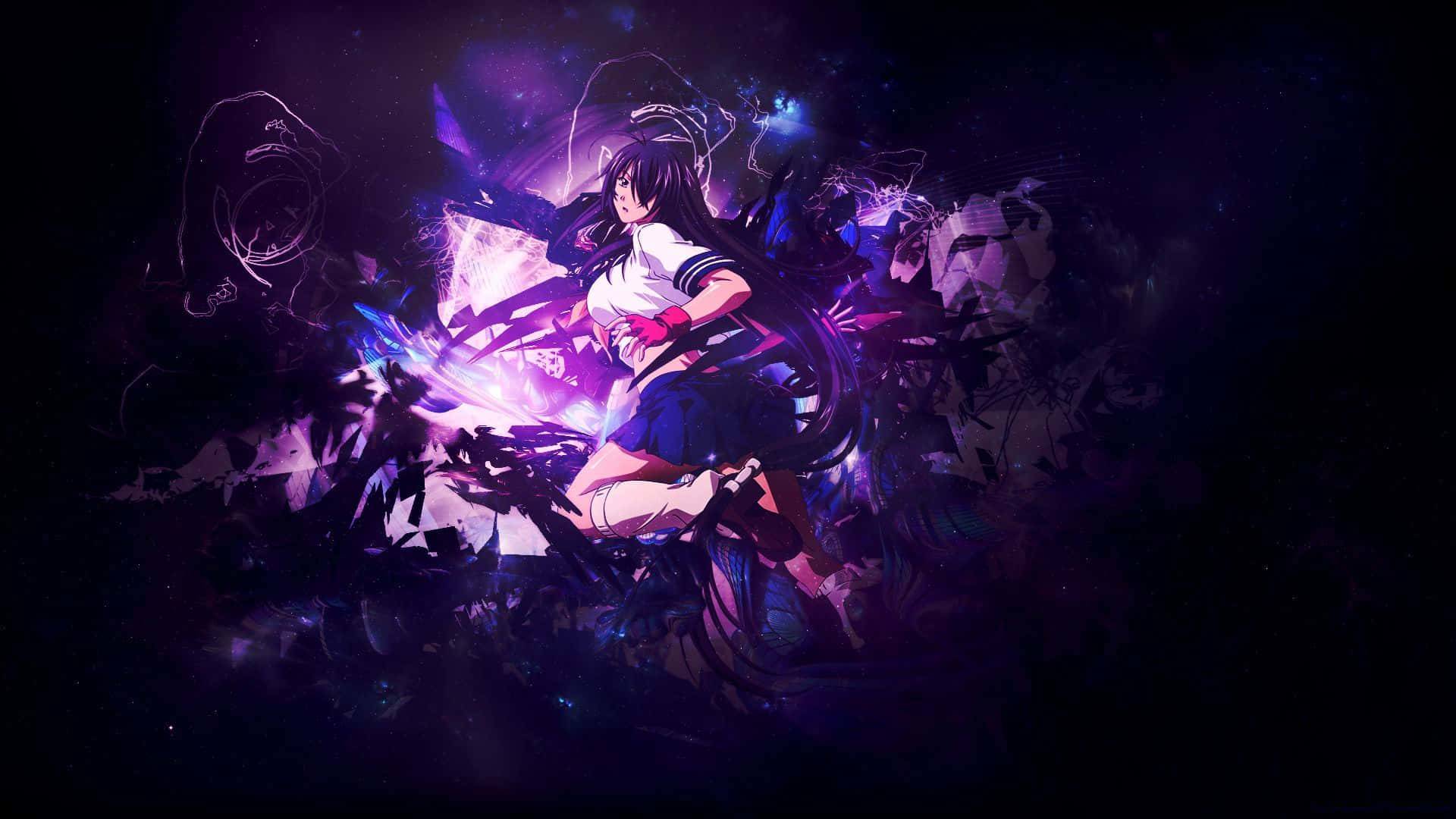 Isang nakakabiglang tanawin ng isang pambihang lilang anime na mundo Wallpaper