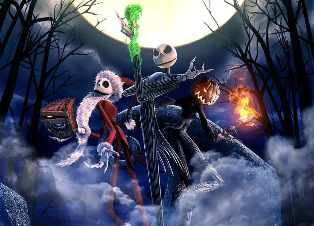 Isang nakakatakot na eksena mula sa The Nightmare Before Christmas ng Disney. Wallpaper