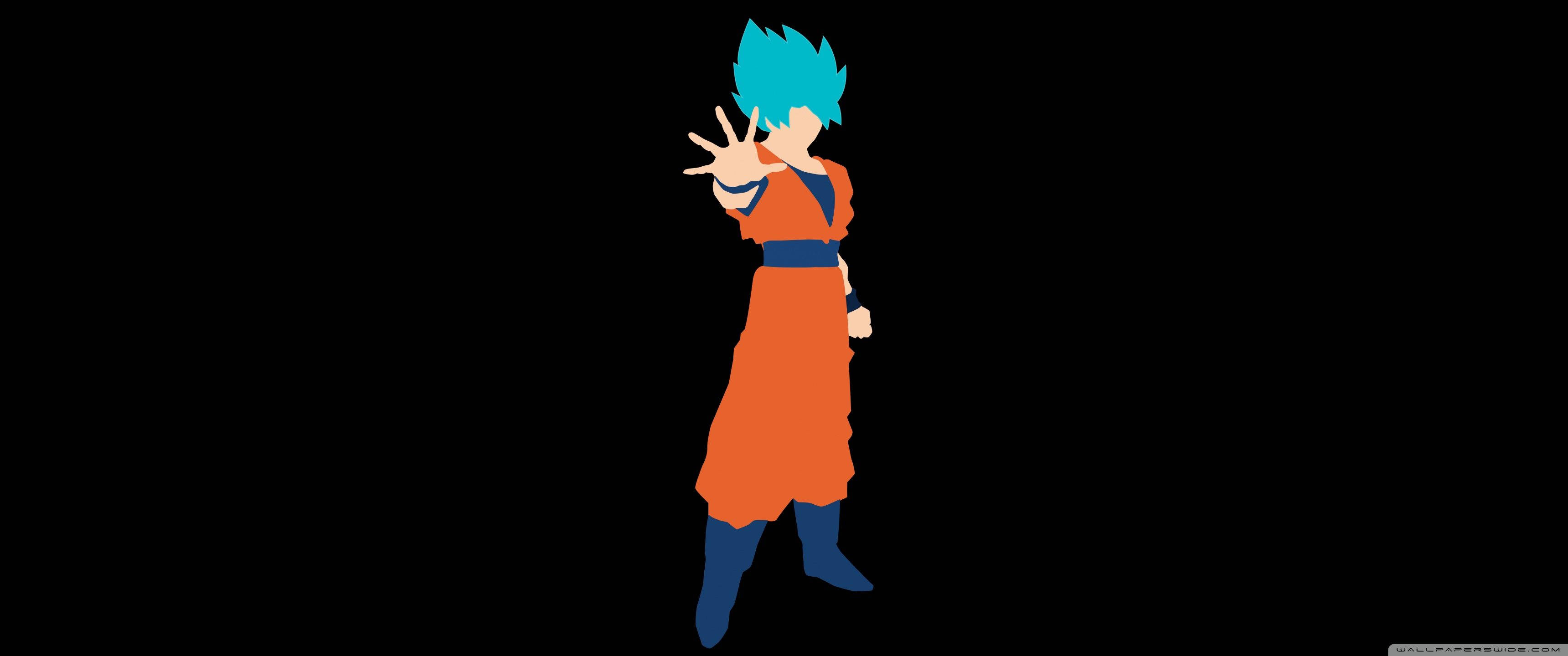 Isang Napakalakas na Goku sa Kanyang Super Saiyan Blue Form Wallpaper