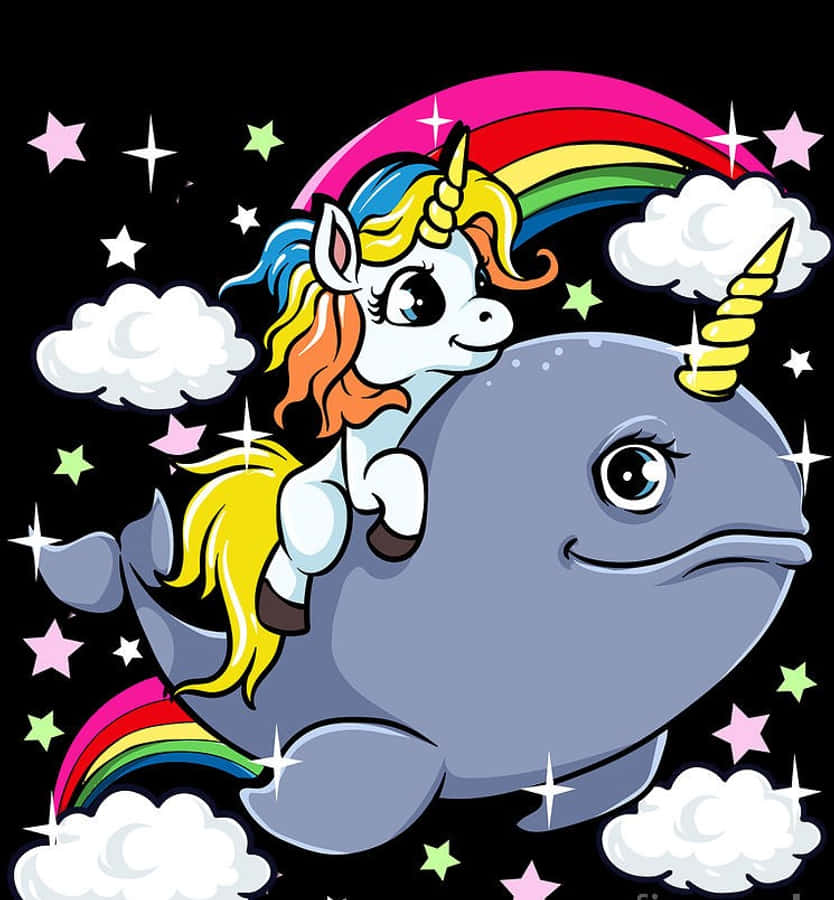 Isang narwhal, isang natatangi at marilag na nilalang ng karagatan Wallpaper