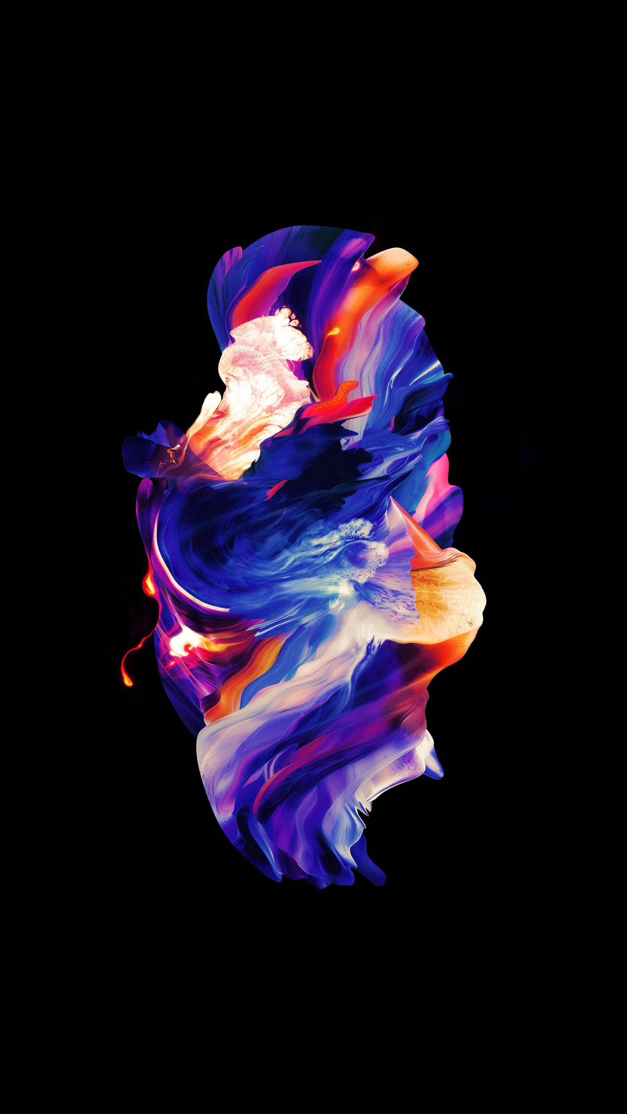 Isang obra de arte gamit ang mga buhay na kulay na nagraradiate sa isang AMOLED screen Wallpaper