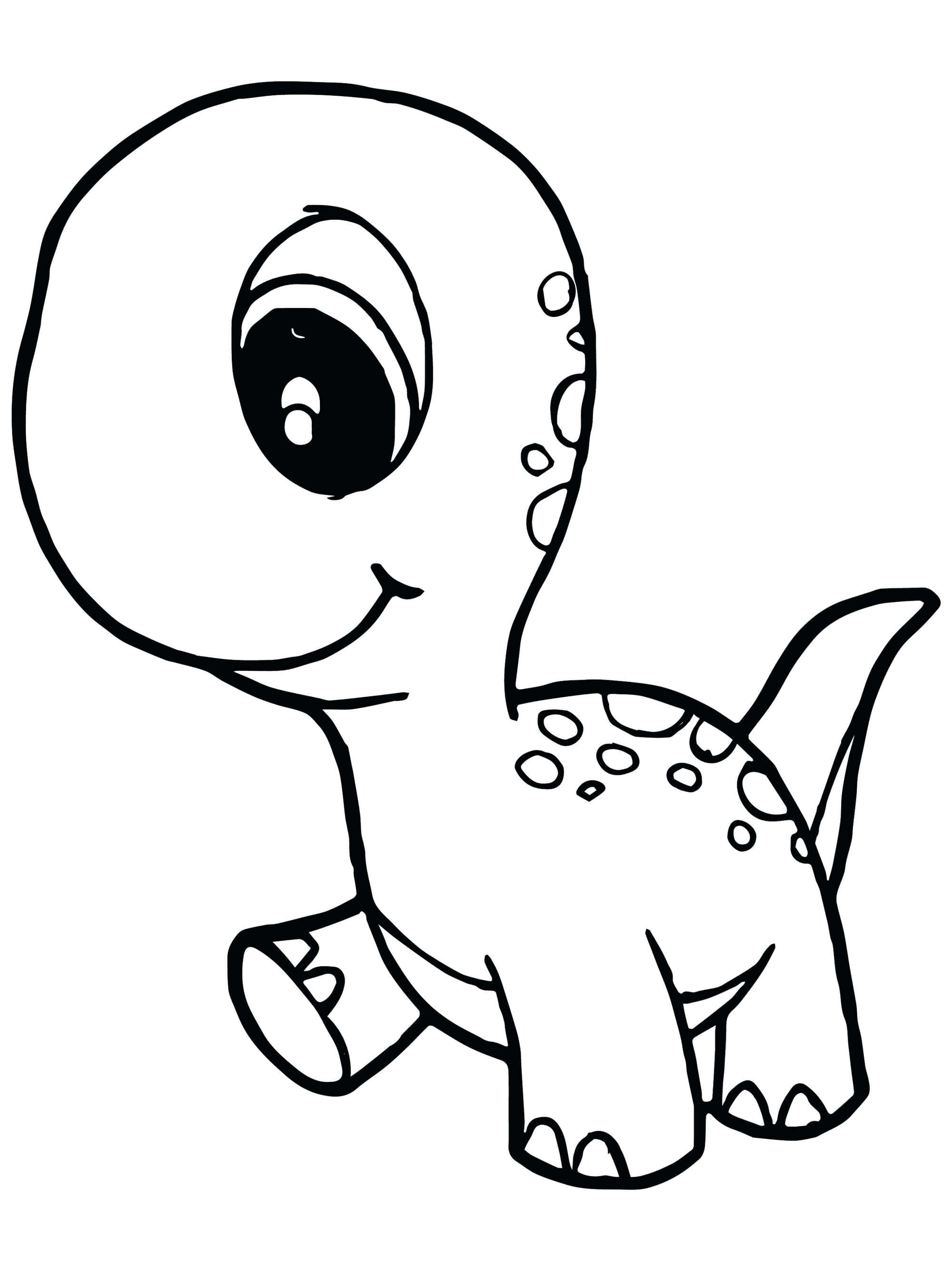 isang pahina ng pangkulay ng sanggol na dinosaur Wallpaper