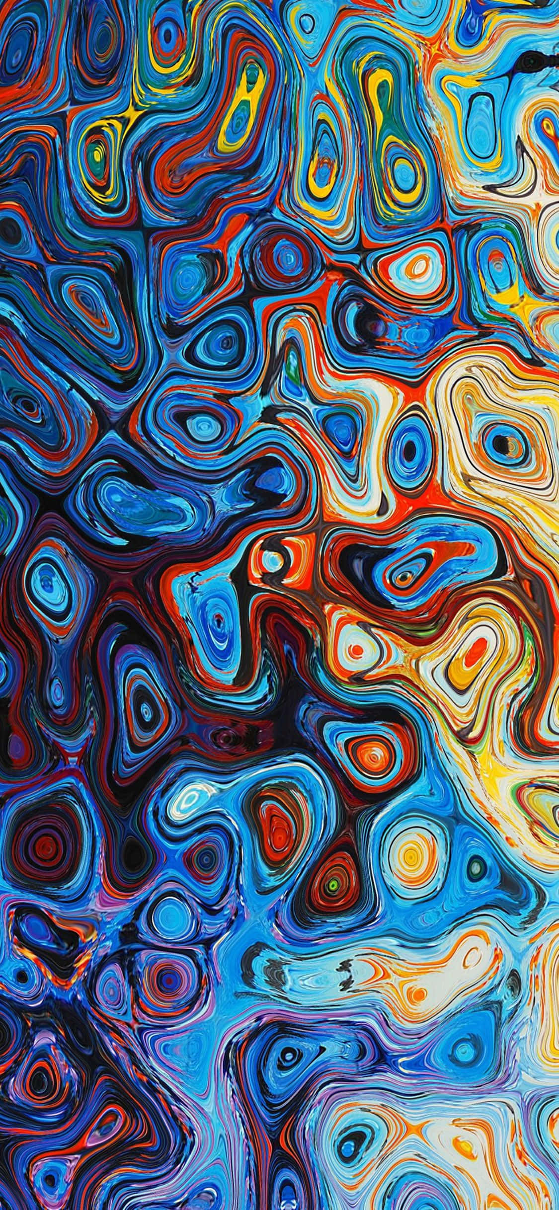 isang painting ng colorful swirling pattern Wallpaper
