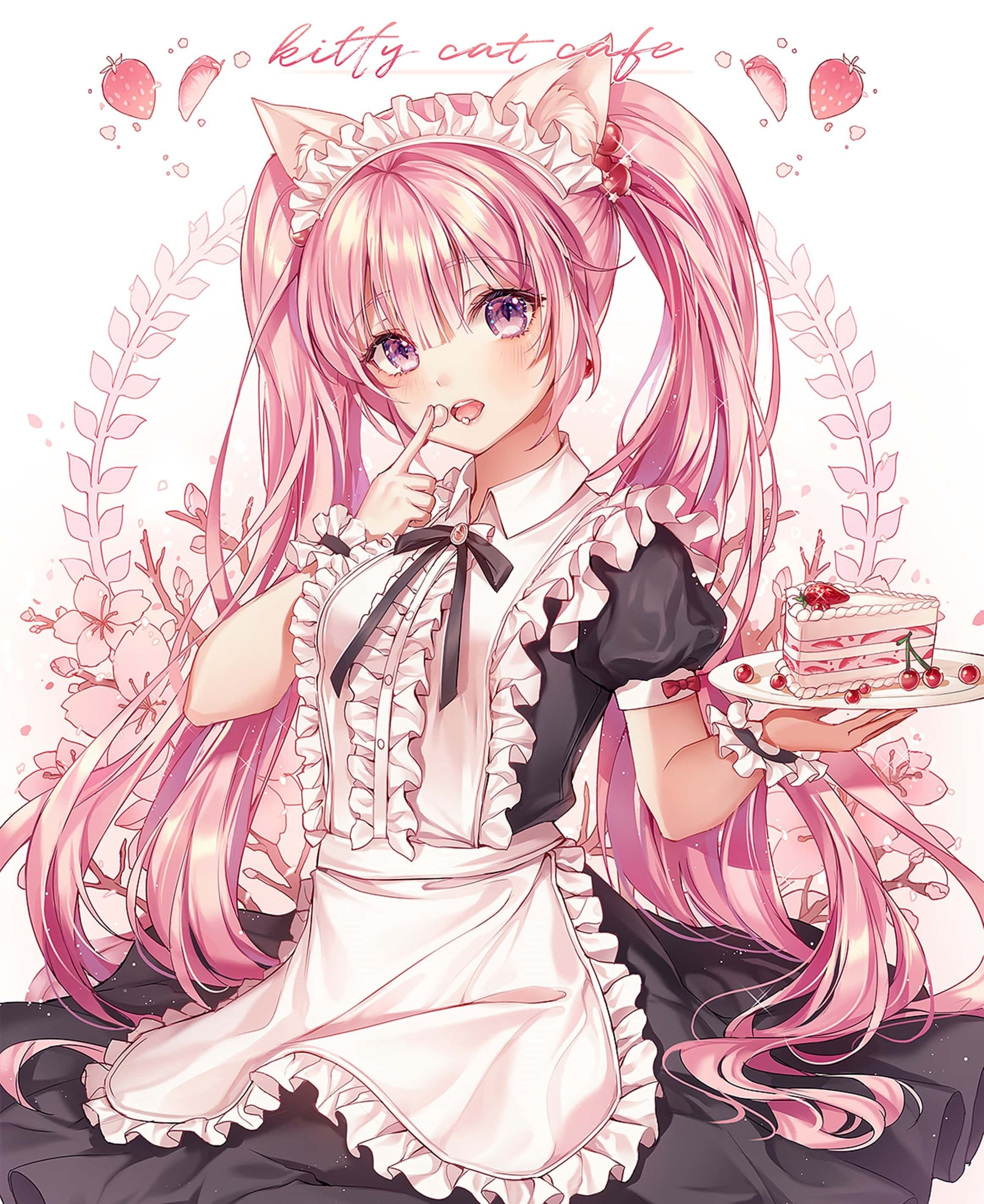 Isang panaginip na kulay rosas na anime aesthetic na silid Wallpaper