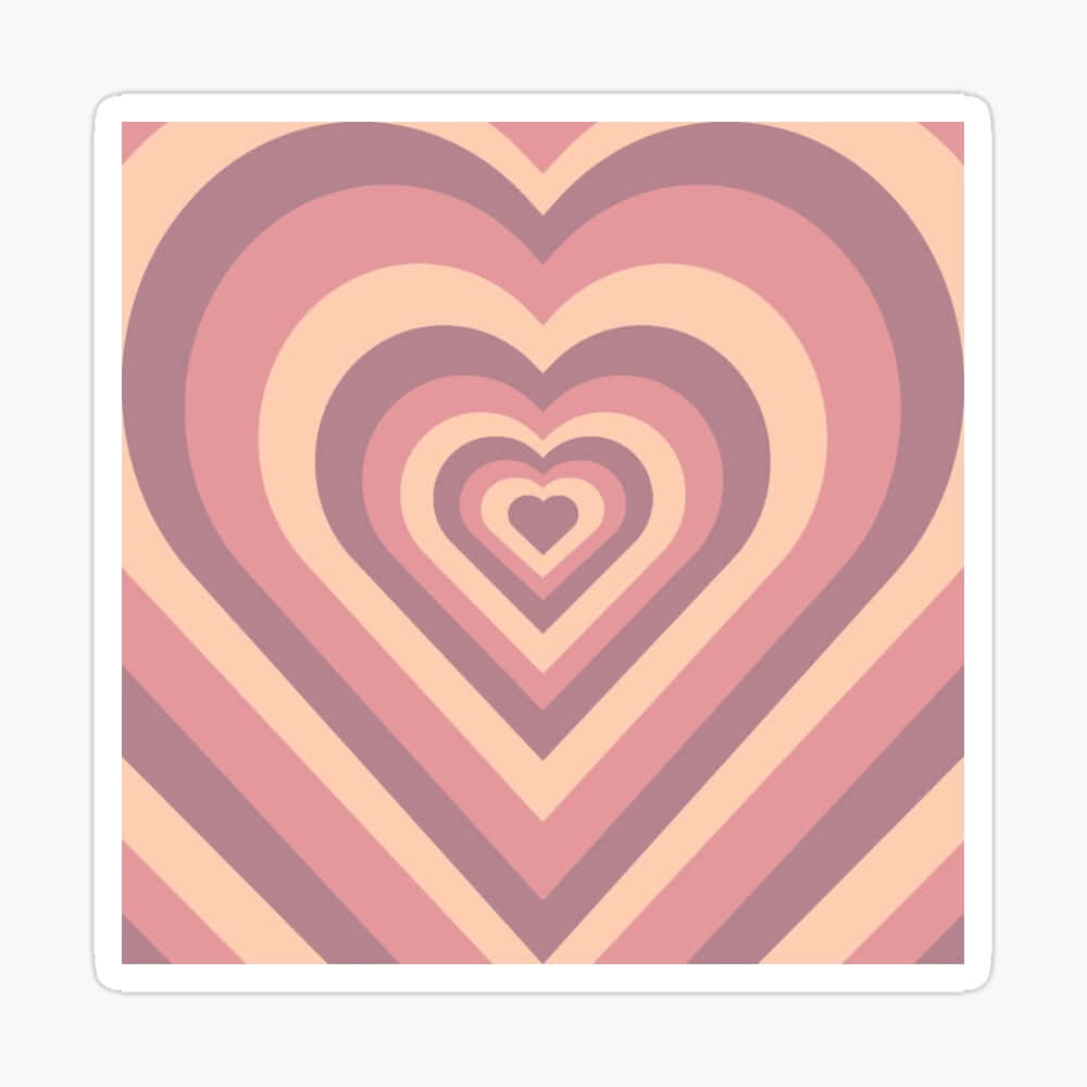 isang pink at beige na pattern na sticker na hugis puso Wallpaper