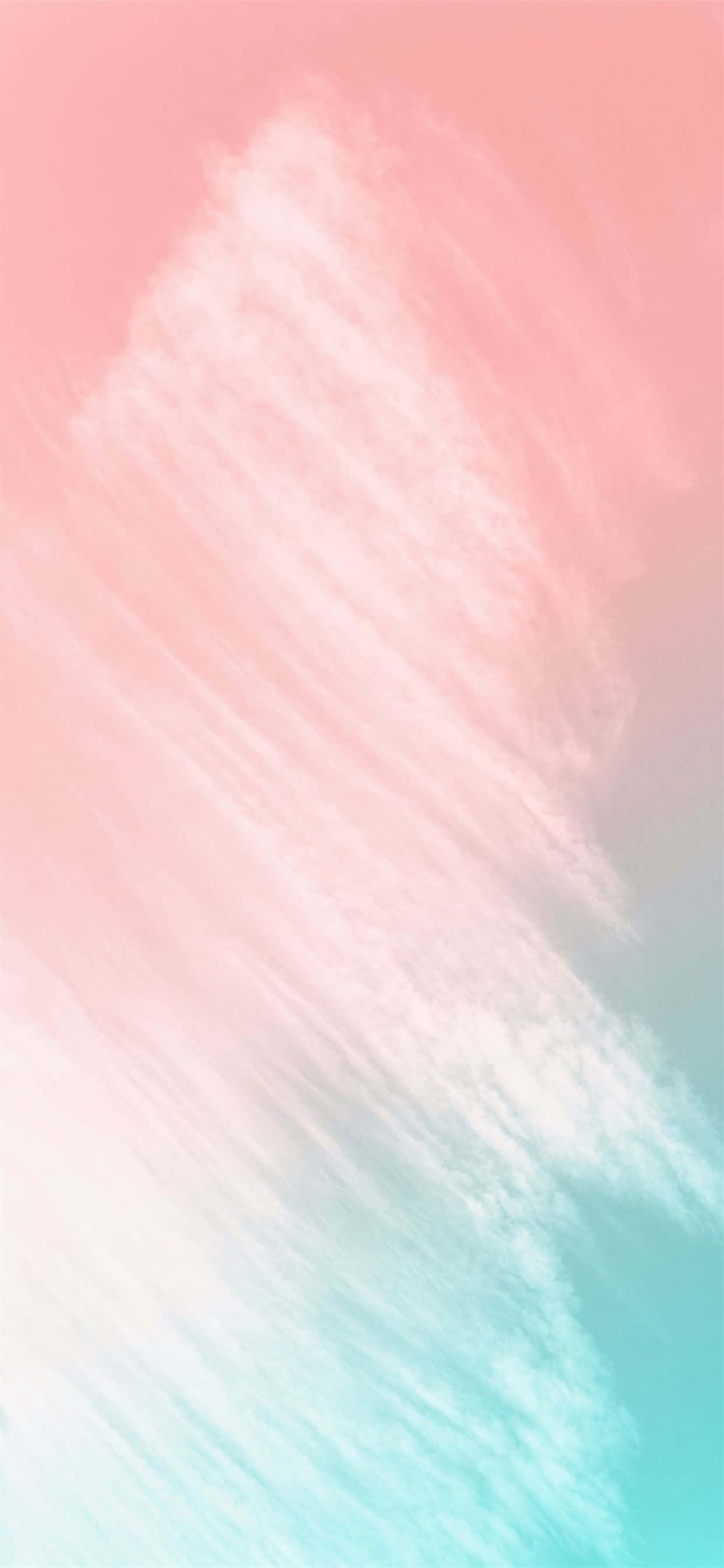 isang pink at turquoise na background na may mga ulap Wallpaper