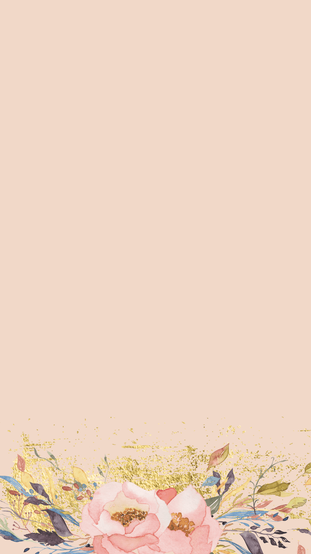 isang pink na floral na background na may gintong dahon Wallpaper