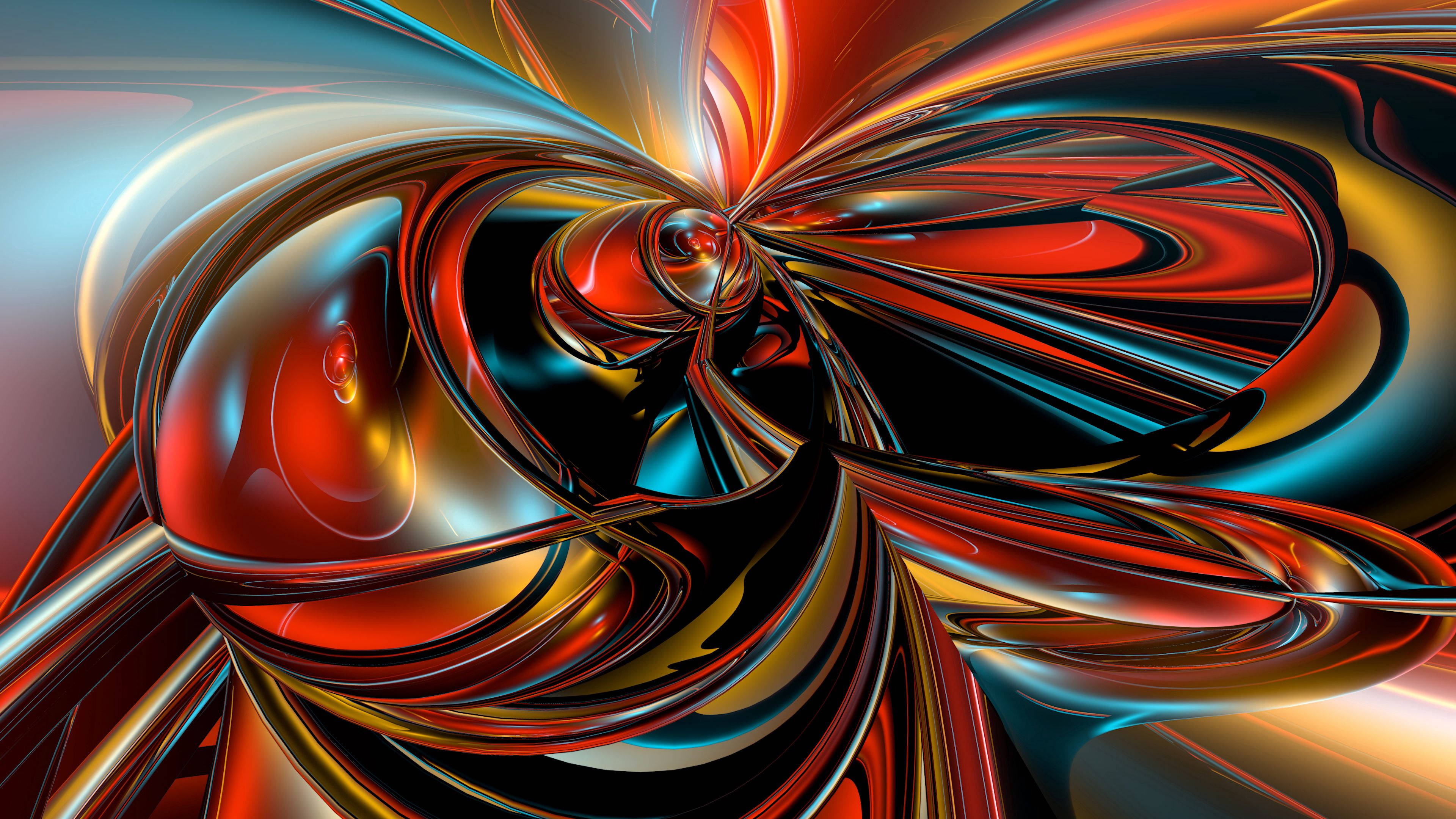 Isang Psychedelic Abstract Artwork sa Makulay na 3D na Kulay Wallpaper