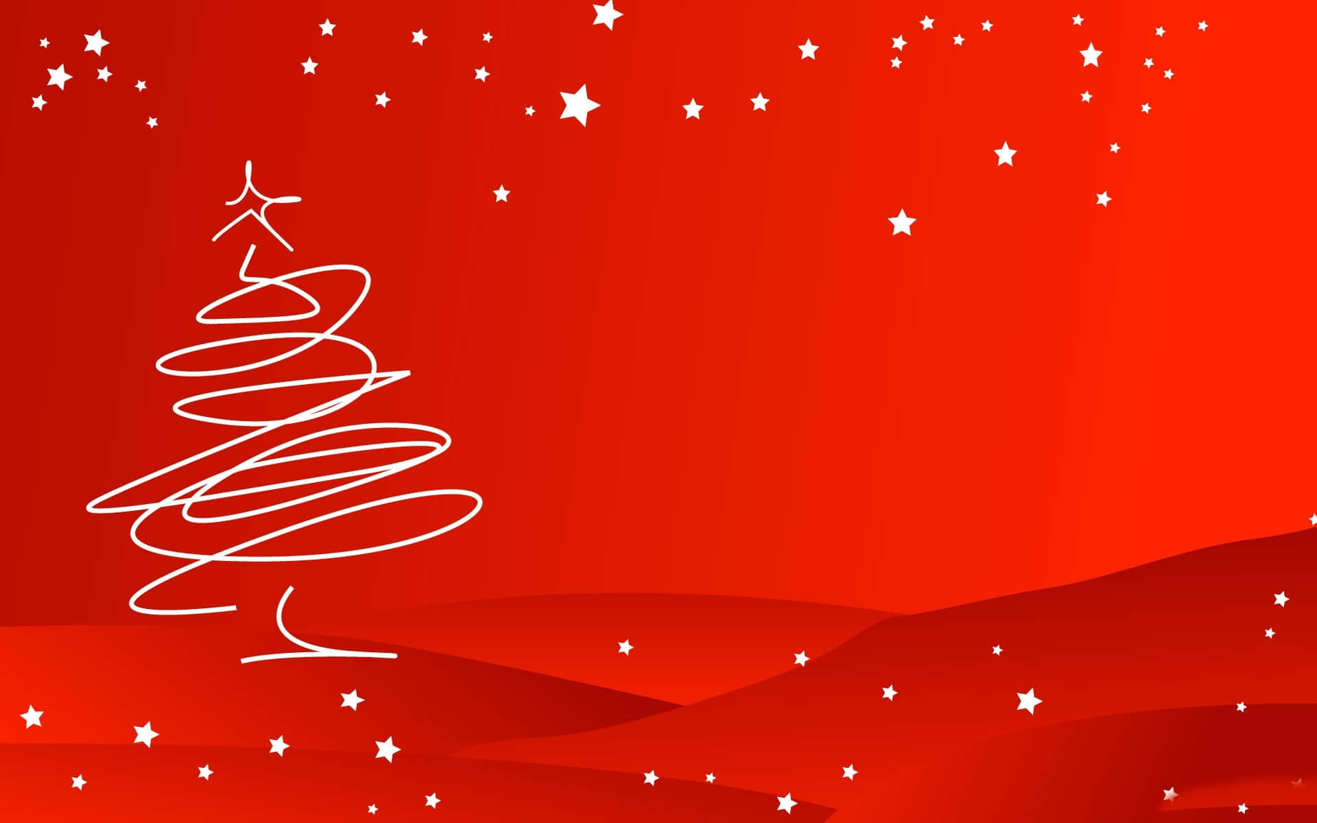 isang pulang background na may christmas tree Wallpaper