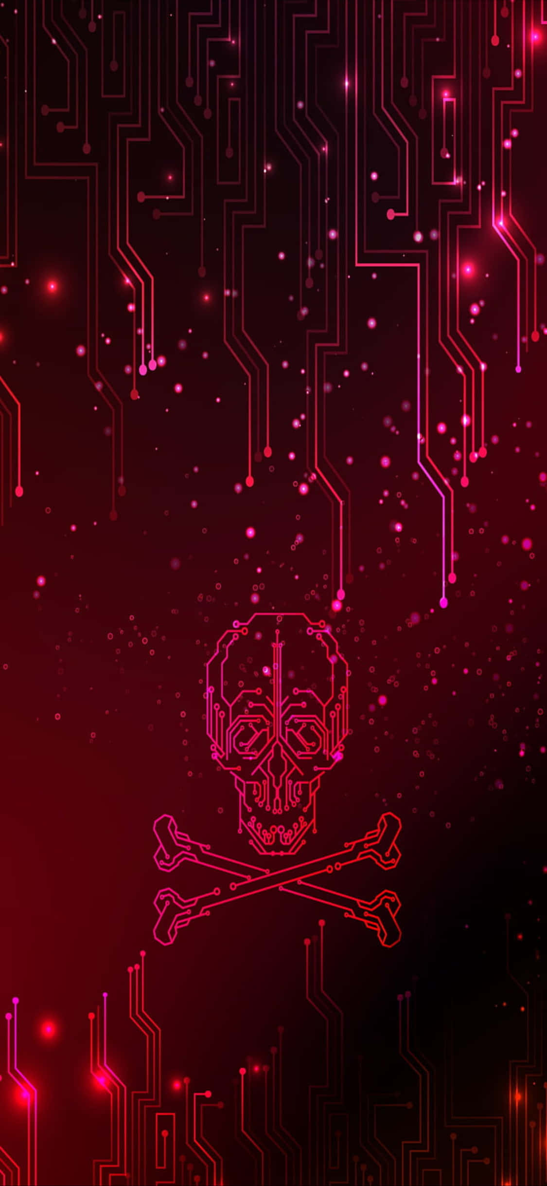 isang red background na may skull at crossbones Wallpaper