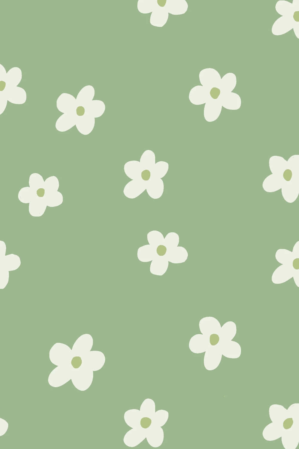Isang sala na inspirasyon ng mid-century modern na may sage green na estetika. Wallpaper