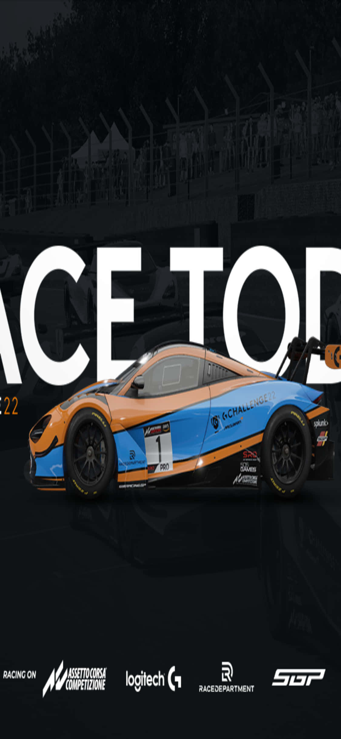isang race car na may mga salitang race today dito Wallpaper