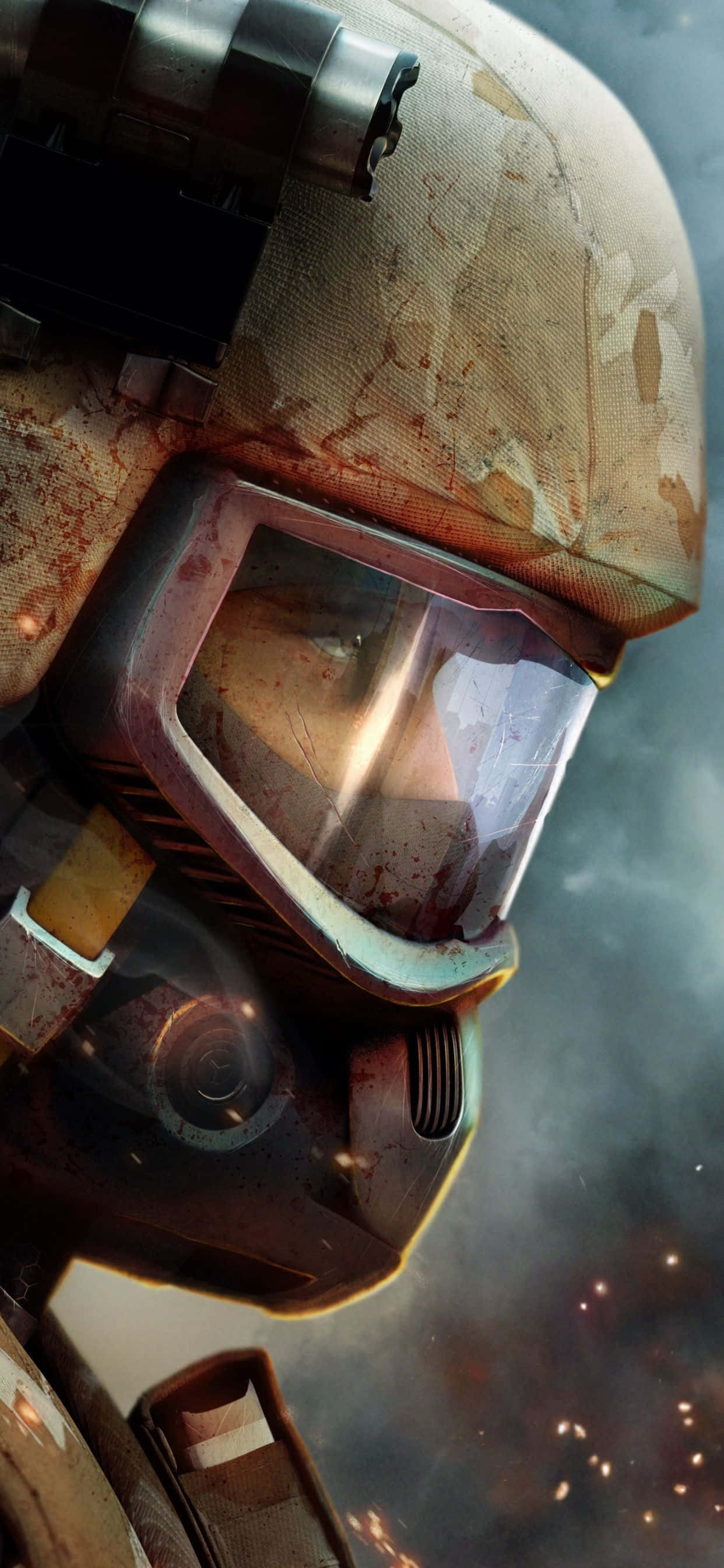 isang sundalo sa isang helmet na may baril Wallpaper