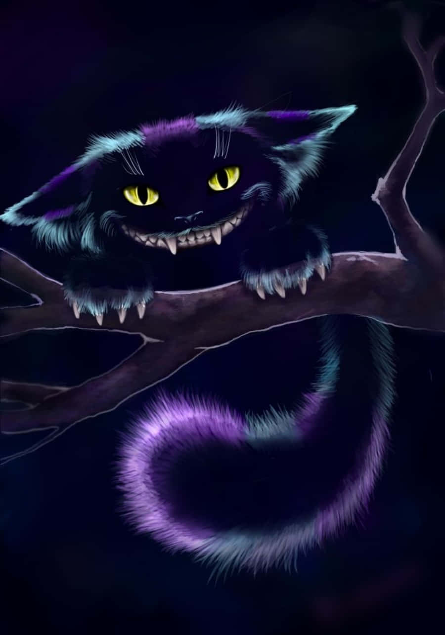 Isang surreal na imahe ng iconic na Cheshire Cat! Wallpaper