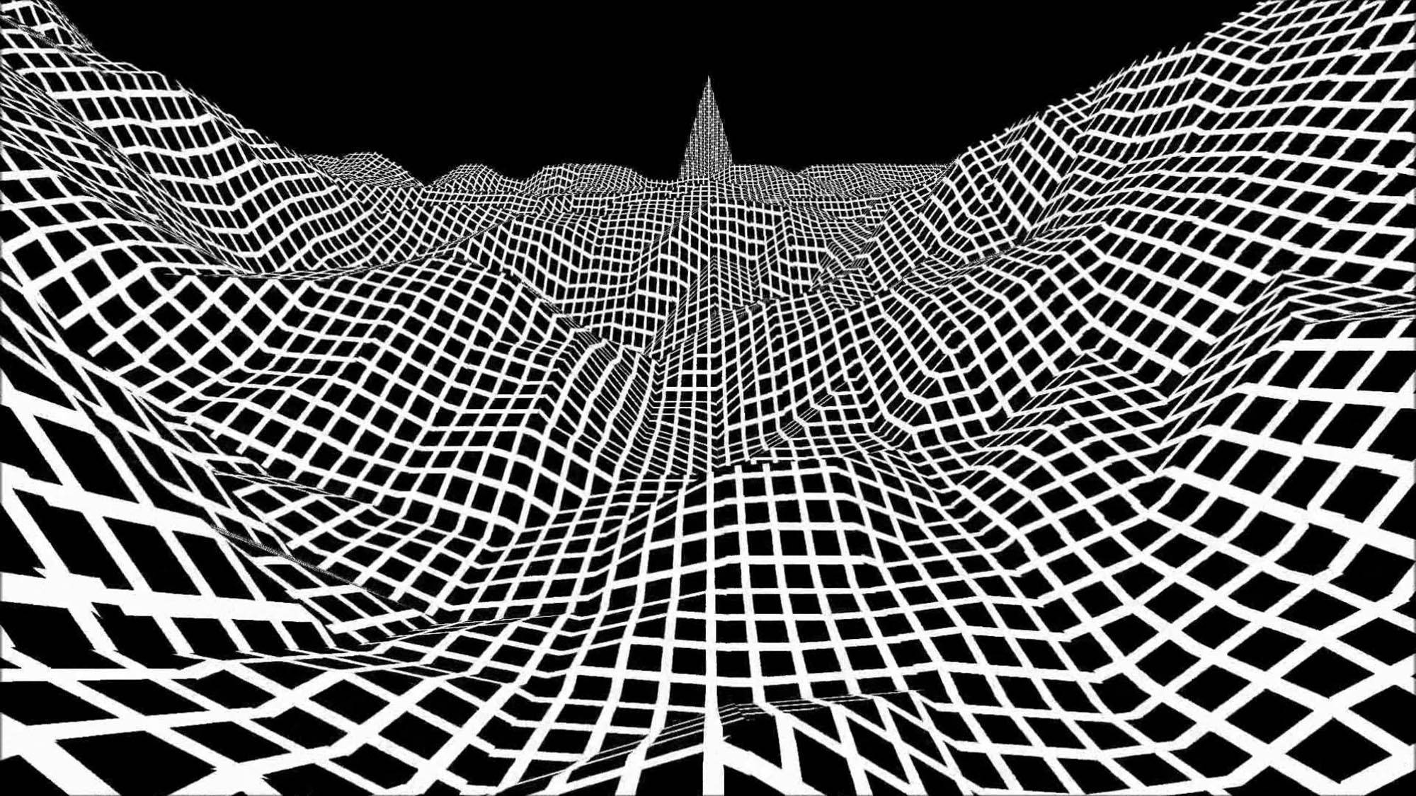 Isawsaw ang iyong sarili sa surreal na kagandahan ng trippy dark aesthetic landscape na ito. Wallpaper