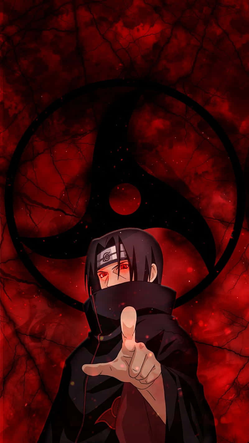 Itachi Mangekyou Sharingan na Nakaturo at Kumikinang ang mga Mata Wallpaper