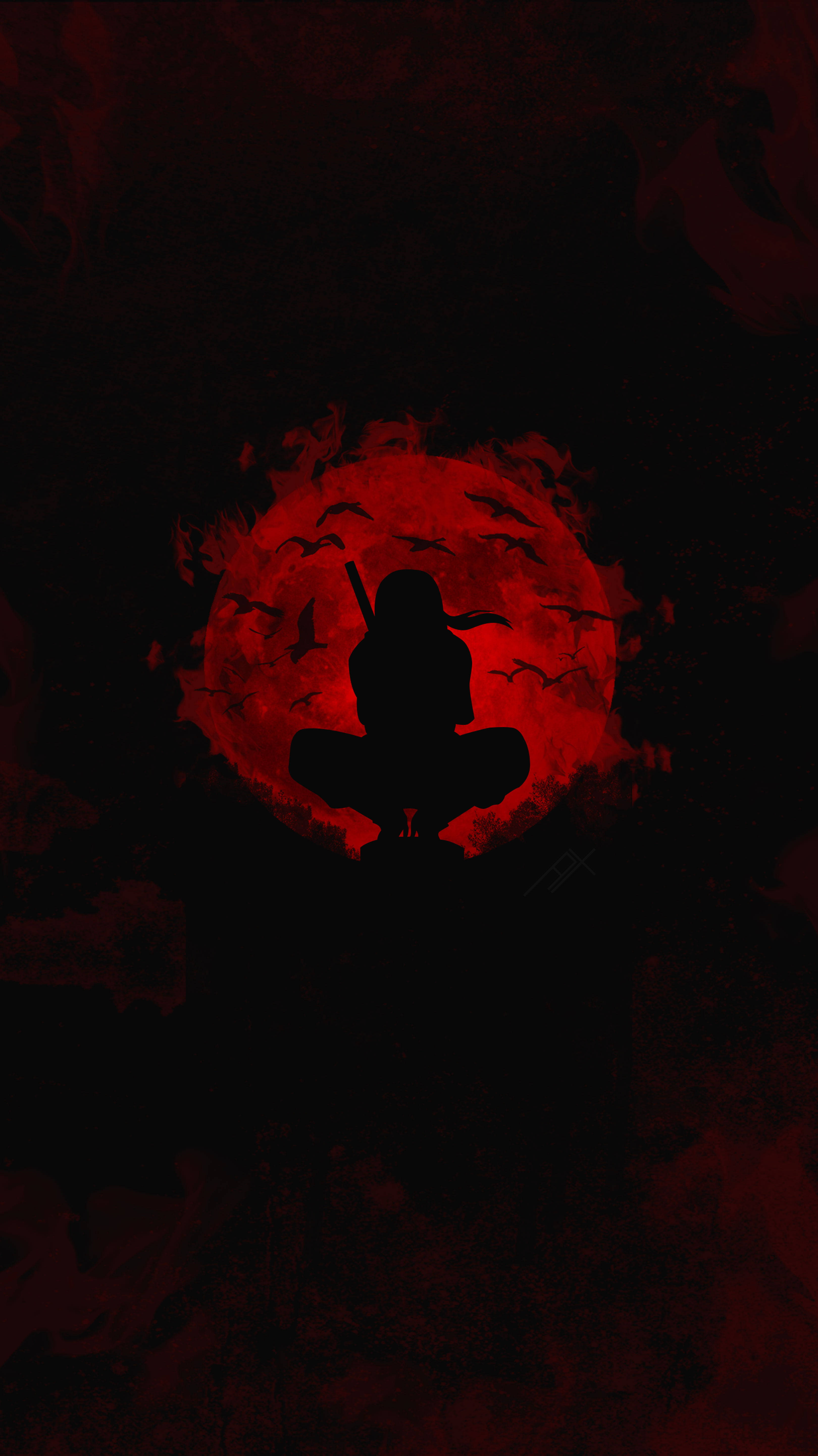 Itachi Uchiha Anime Itim Wallpaper