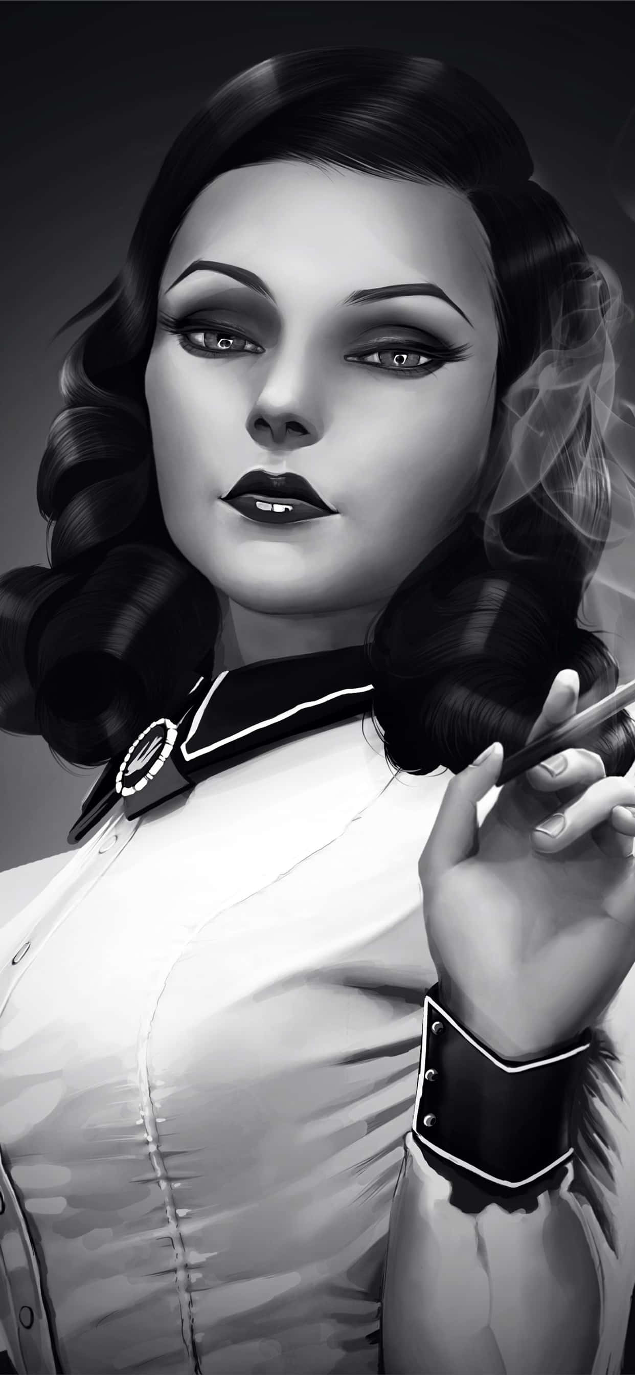 Itim at Puti na iPhone Xs Max Bioshock Infinite Background Wallpaper