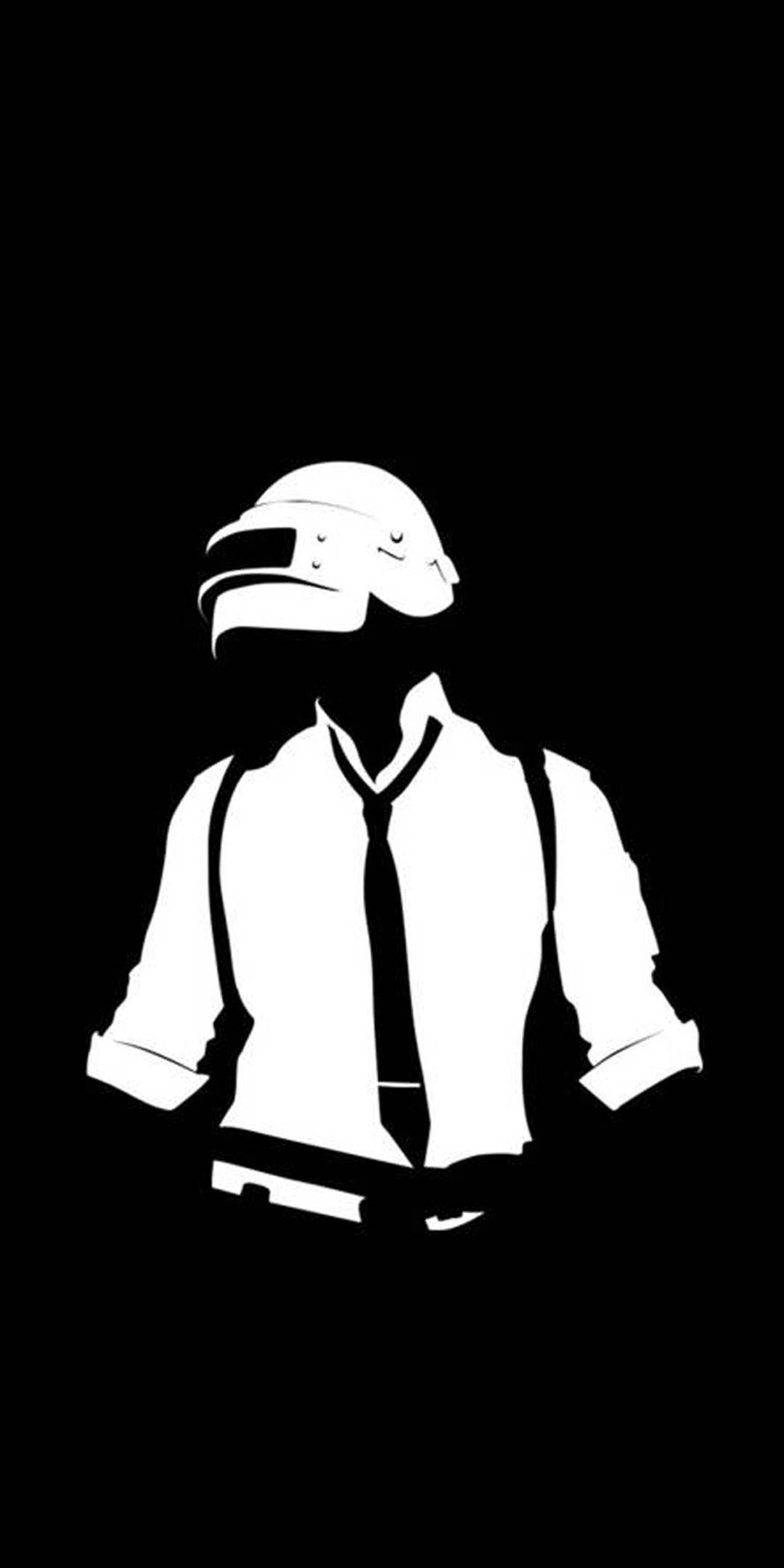 Itim at Puting Logo ng PUBG Wallpaper