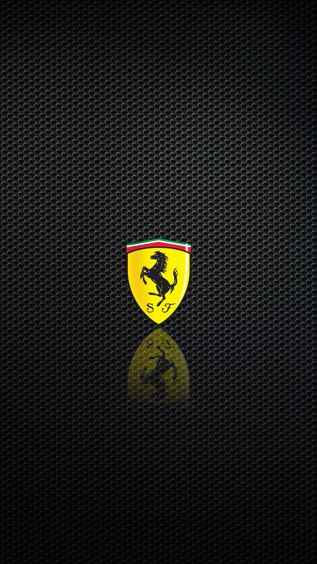 Itim na Aesthetic na Logo ng Ferrari para sa Telepono Wallpaper