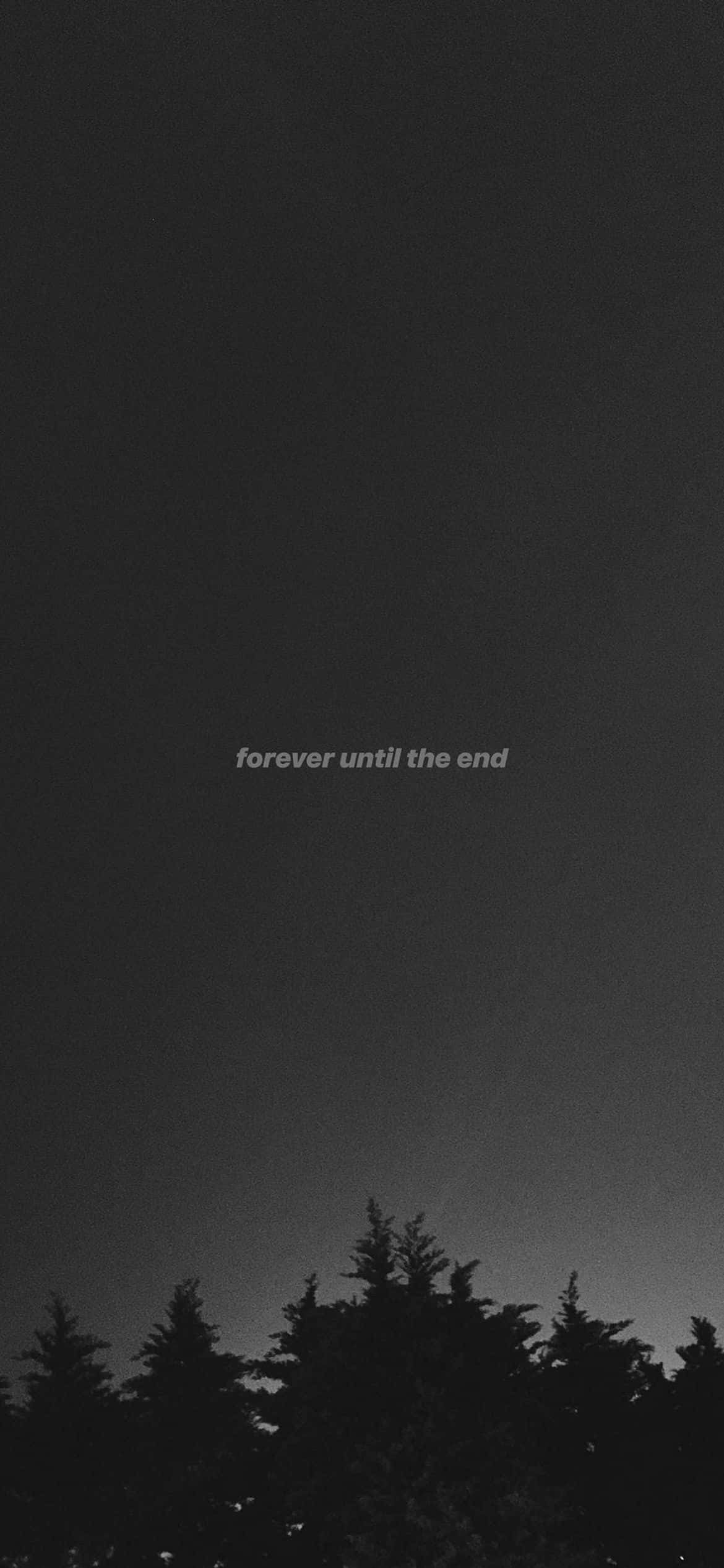 Itim na Aesthetic Background na may Malungkot na Quote Wallpaper