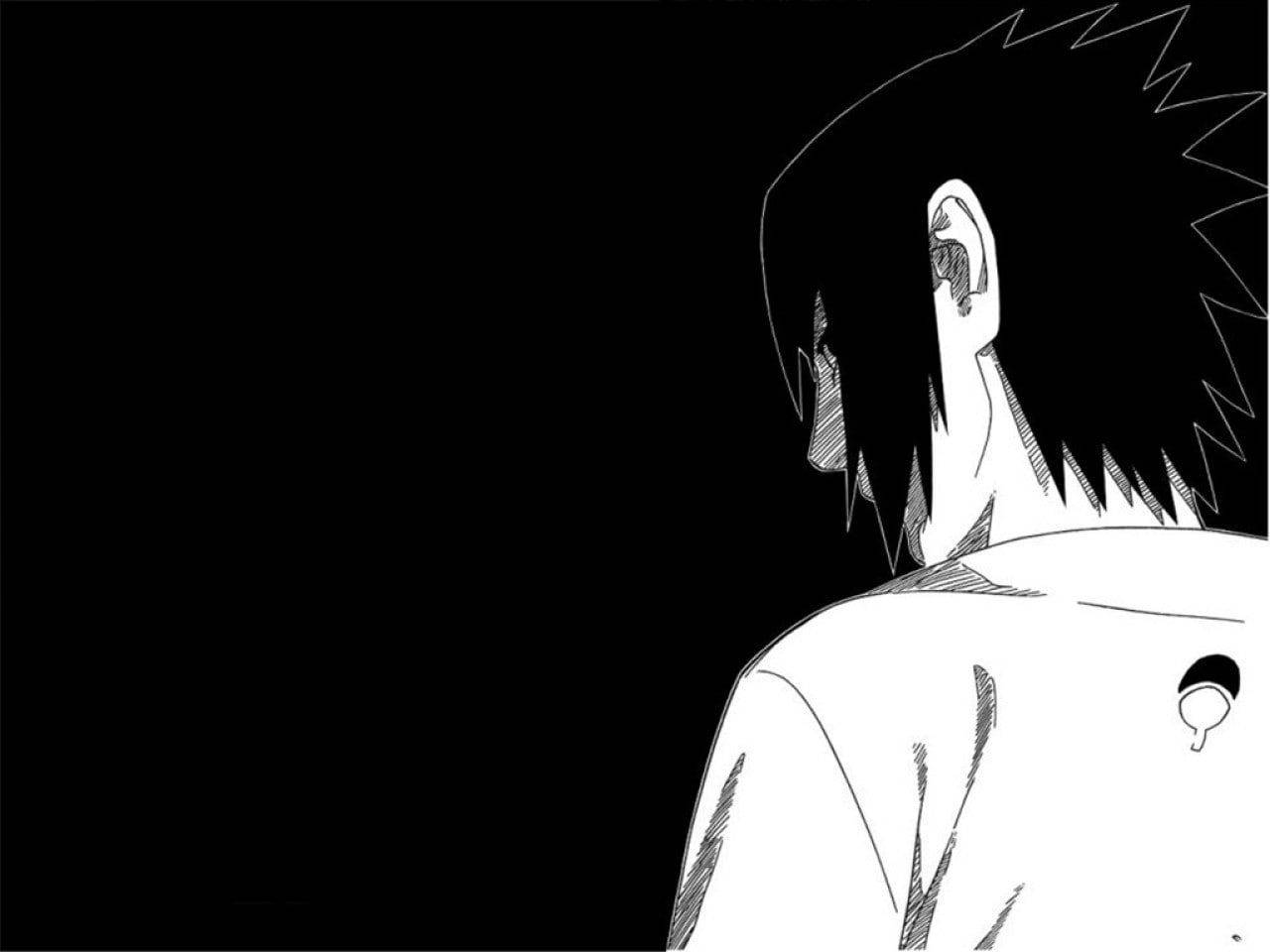 Itim na Anime na Uchiha Sasuke Wallpaper