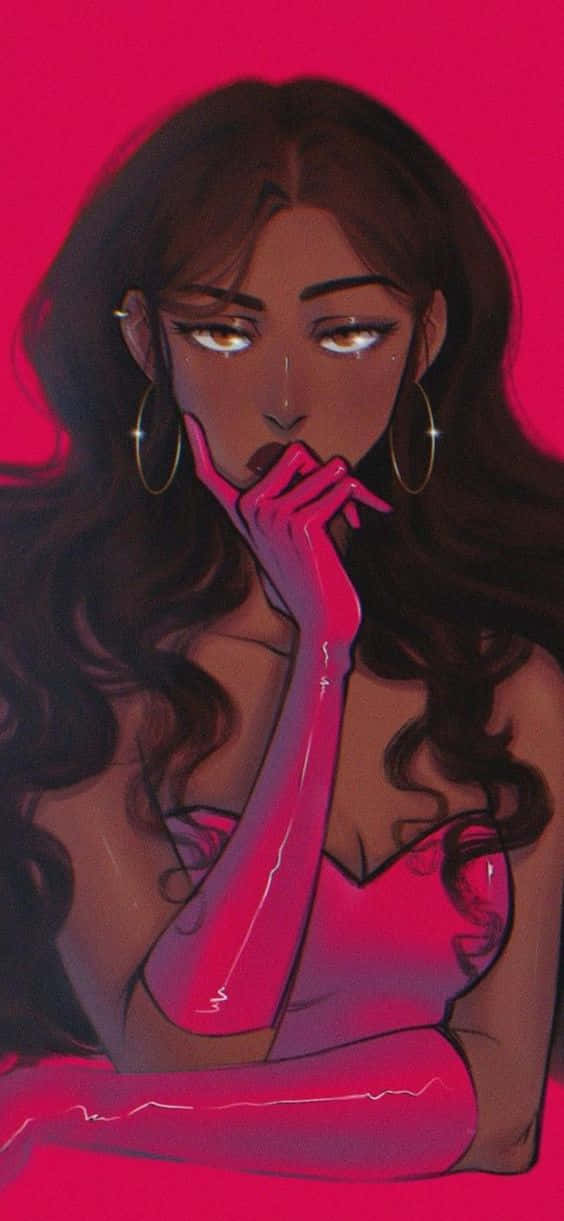 Itim na Baddie Cartoon Wallpaper